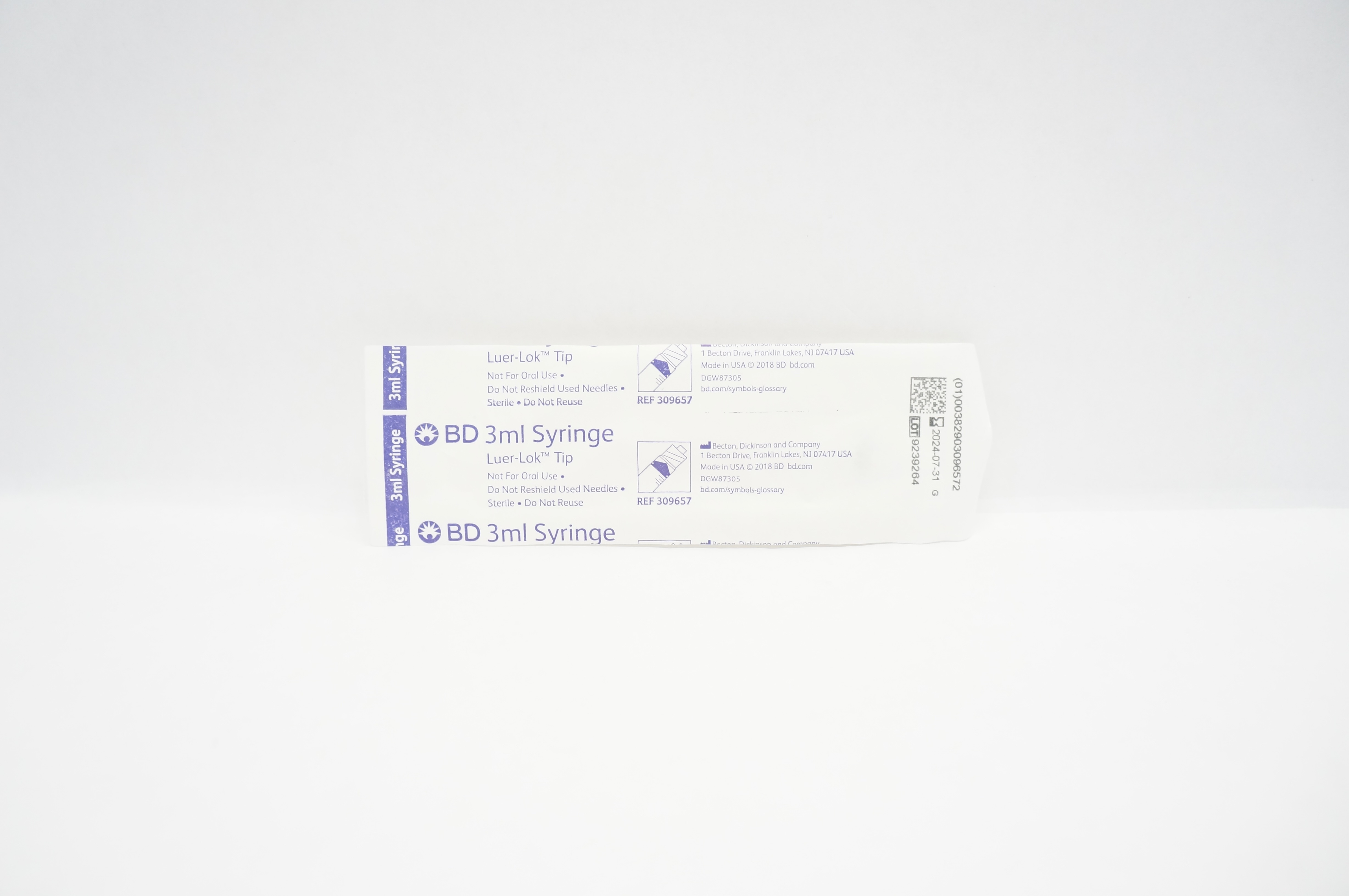 BD 309657 Luer-Lok Tip 3ml Syringe