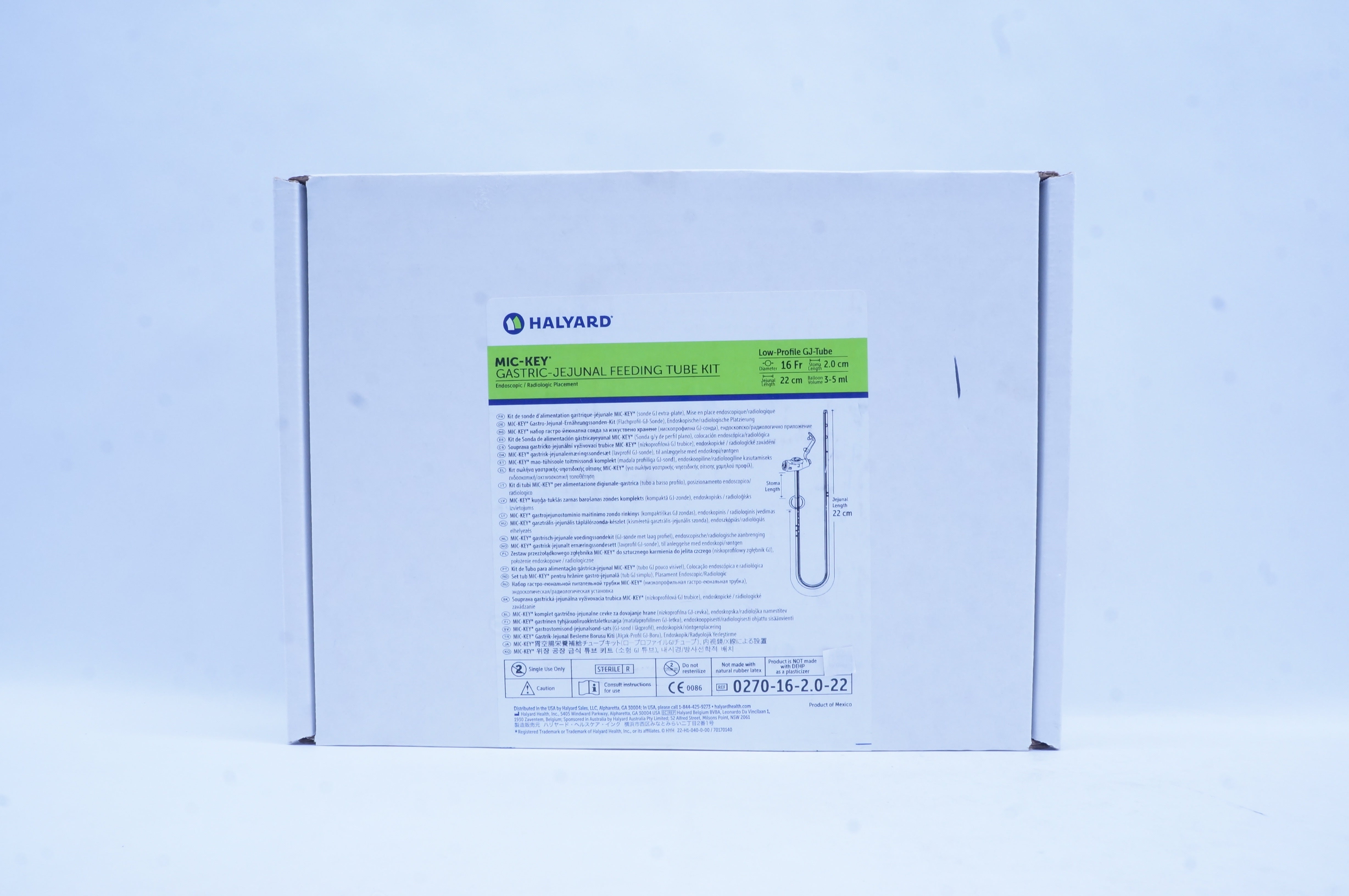 Halyard 0270-16-2.0-22 Mic-Key Feeding Tube Kit 16Fr x 2.0 cm x 22 cm (x)