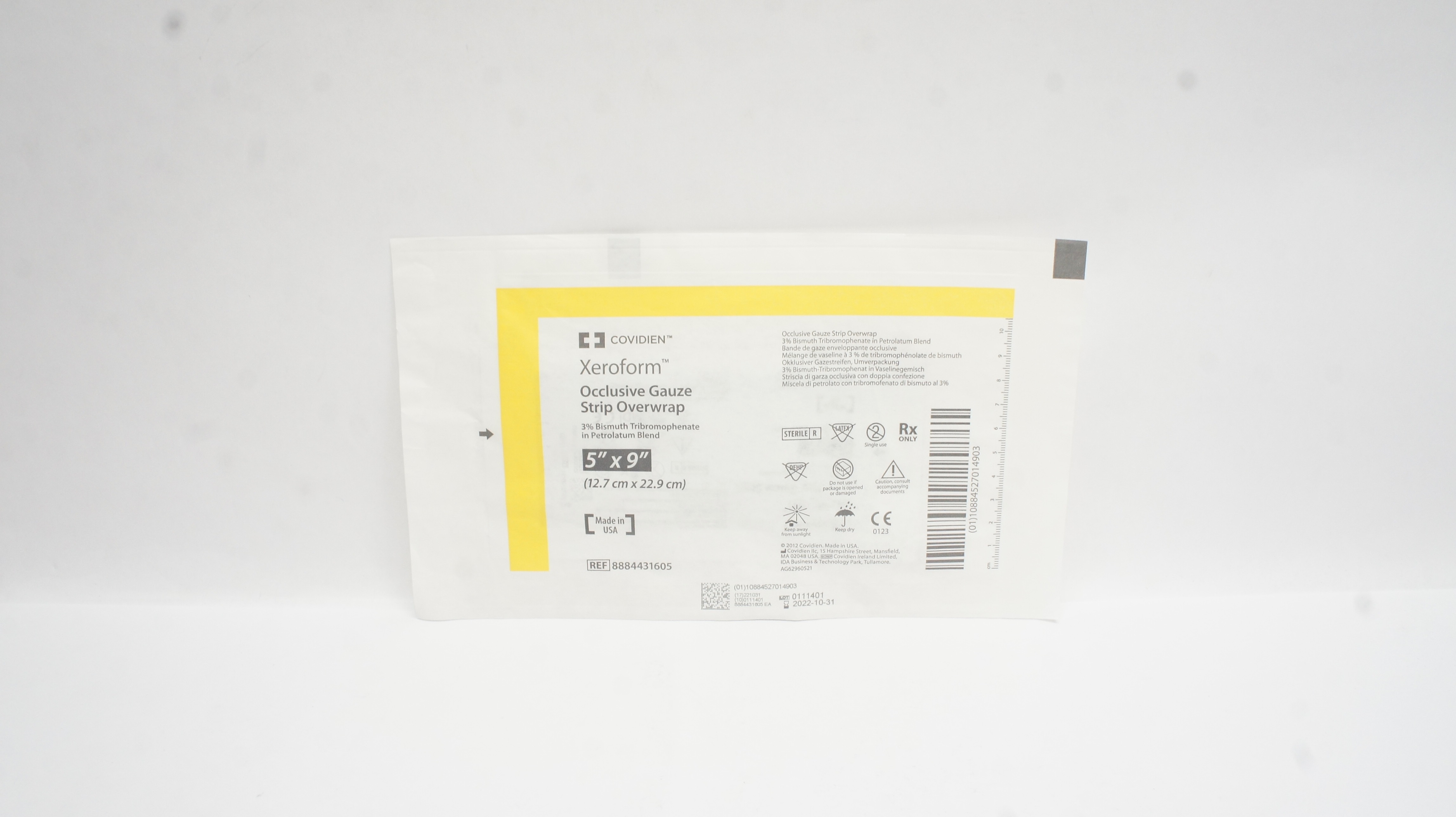 Covidien 8884431605 Xeroform Occlusive Gauze Strip Overwrap 5 x 9inch (x)