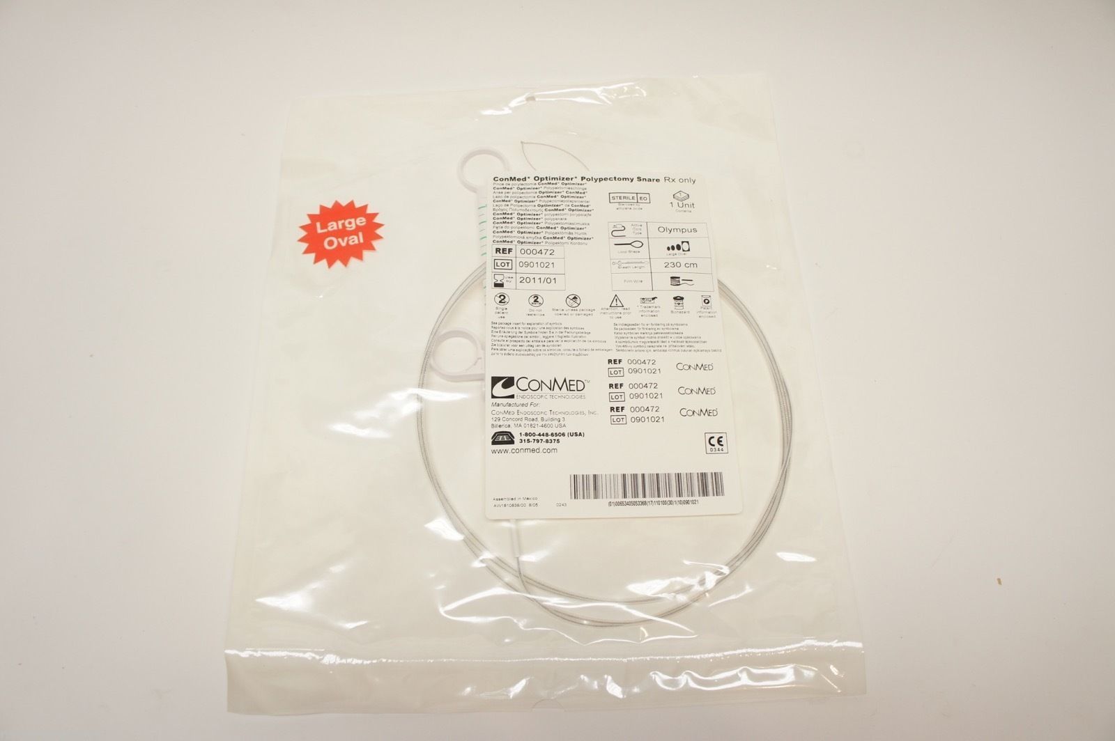 000472 ~ ConMed Polypectomy Snare Large Oval 230cm (x)