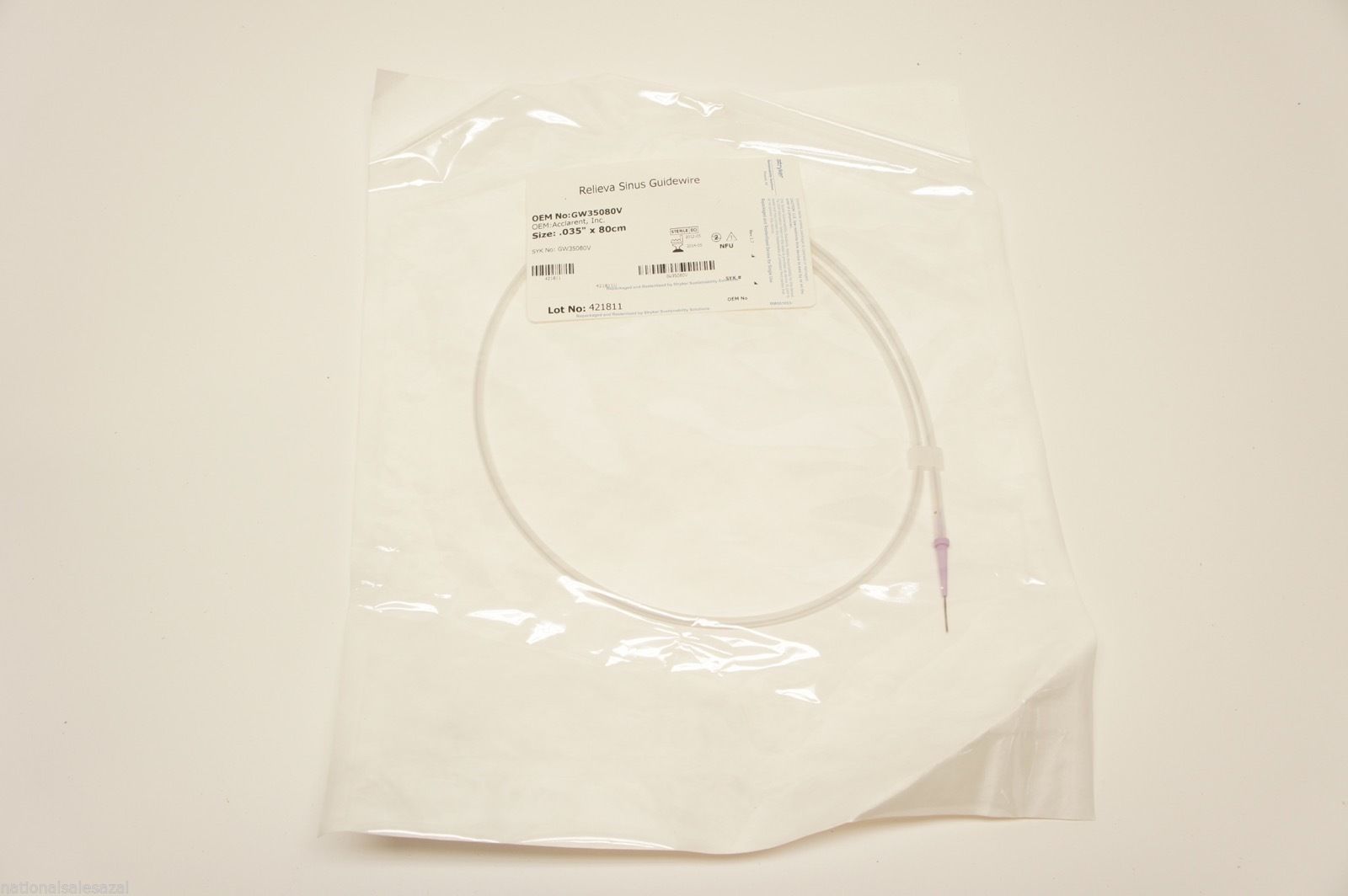 GW35080V ~ Stryker Reliva Sinus Guidewire 0.035inch x 80cm (x)