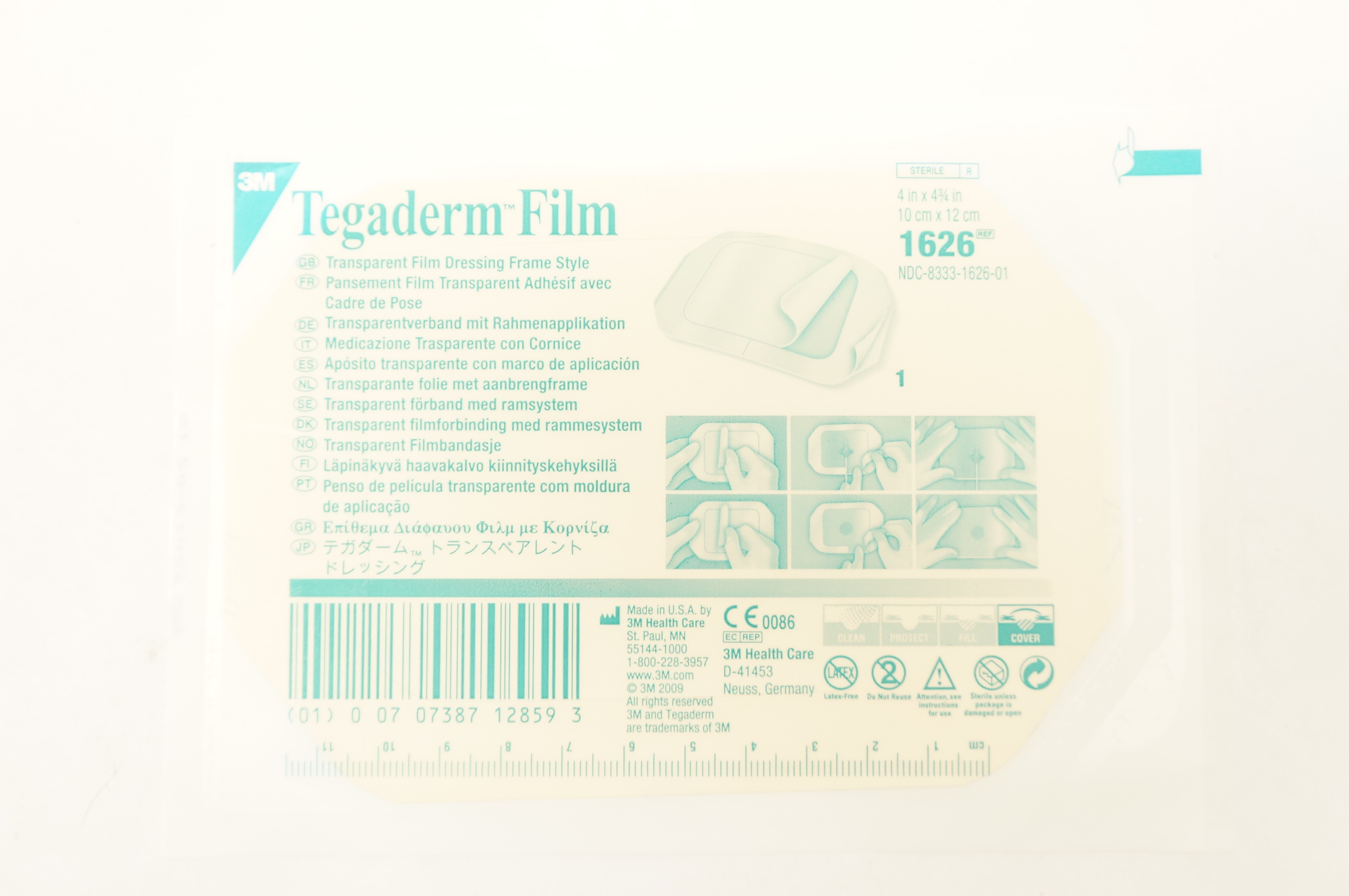 3M 1626 Tegaderm Transparent Film Dressing Frame Style 4inch x 4 3/4inch (x)