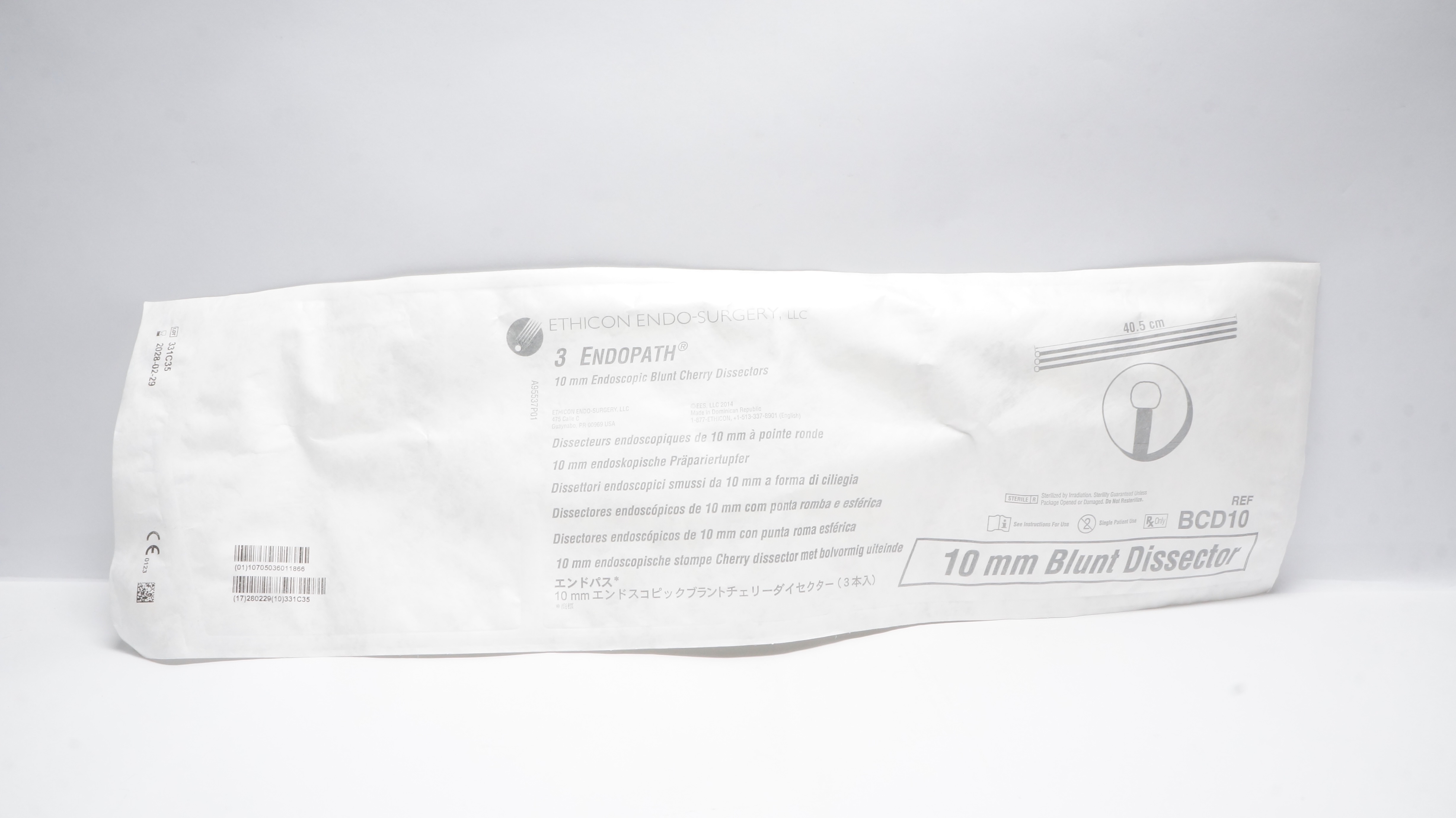 Ethicon BCD10 3 Endopath Endoscopic Blunt Cherry Dissector 10mm x 40.5cm