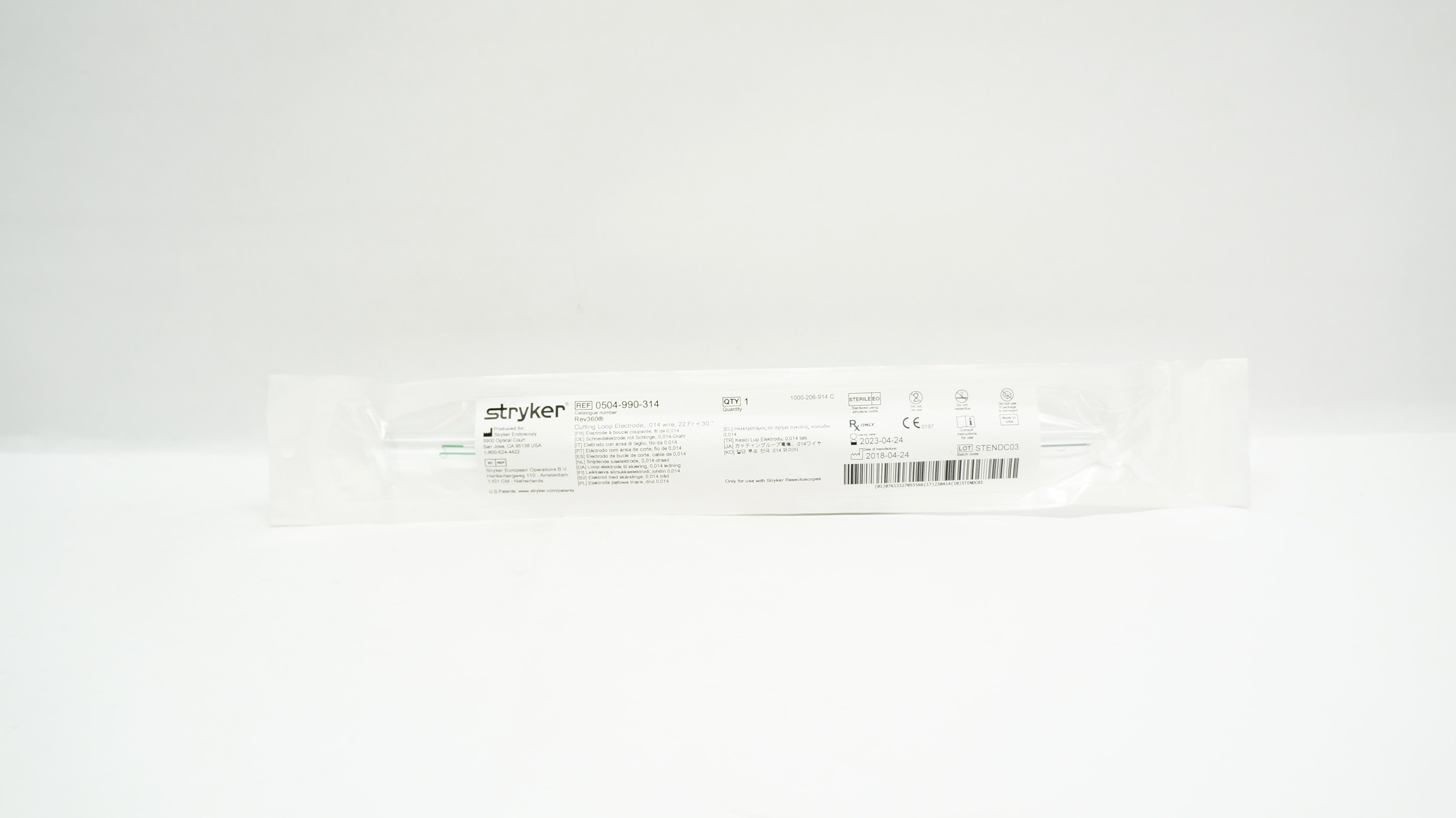 Stryker 0504-990-314 Cutting Loop Electrode .014 Wire 22Fr x 30degree