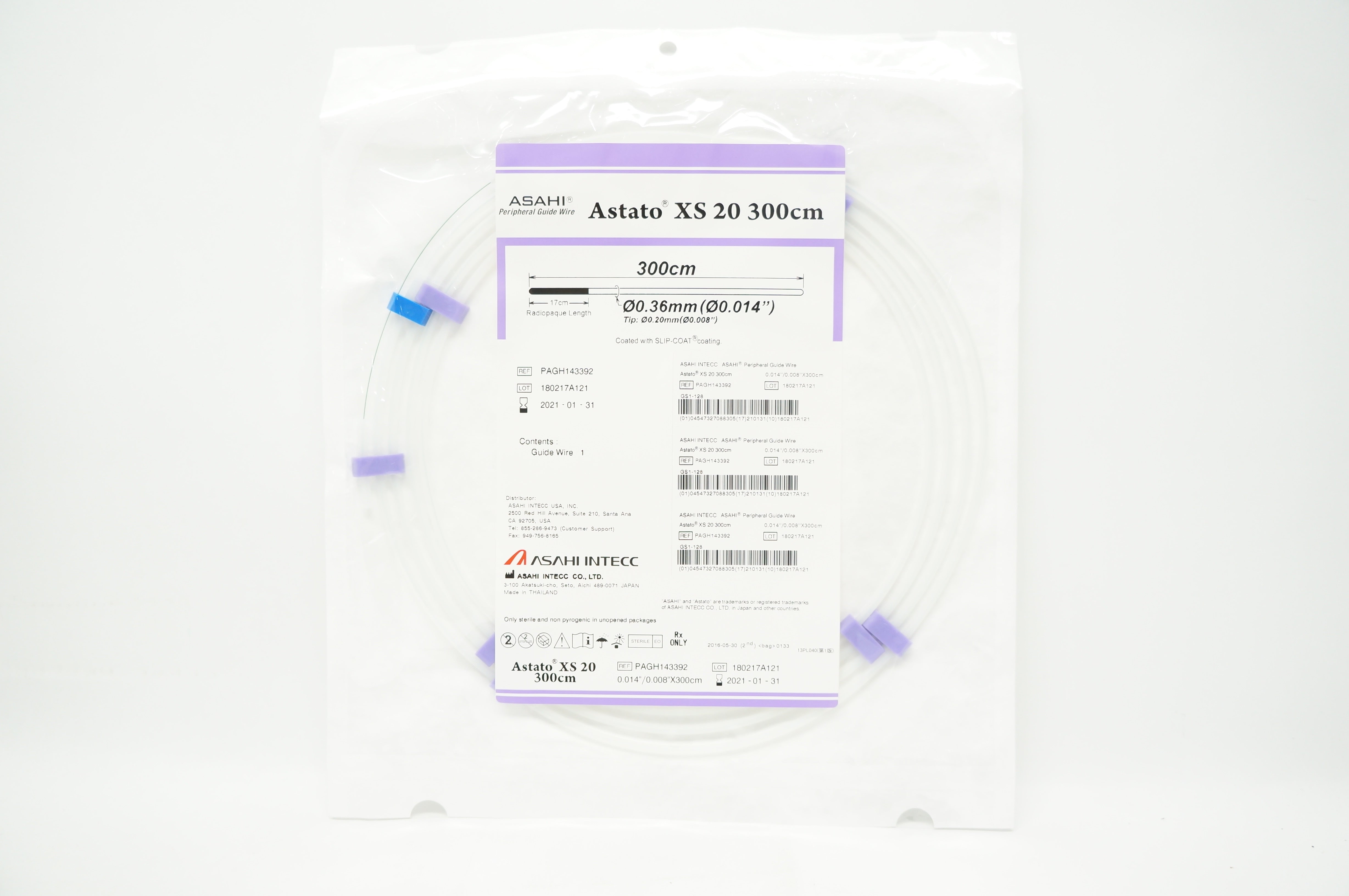 Asahi Intecc  PAGH143392 Periferal Guide Wire Astato XS 20 300cm