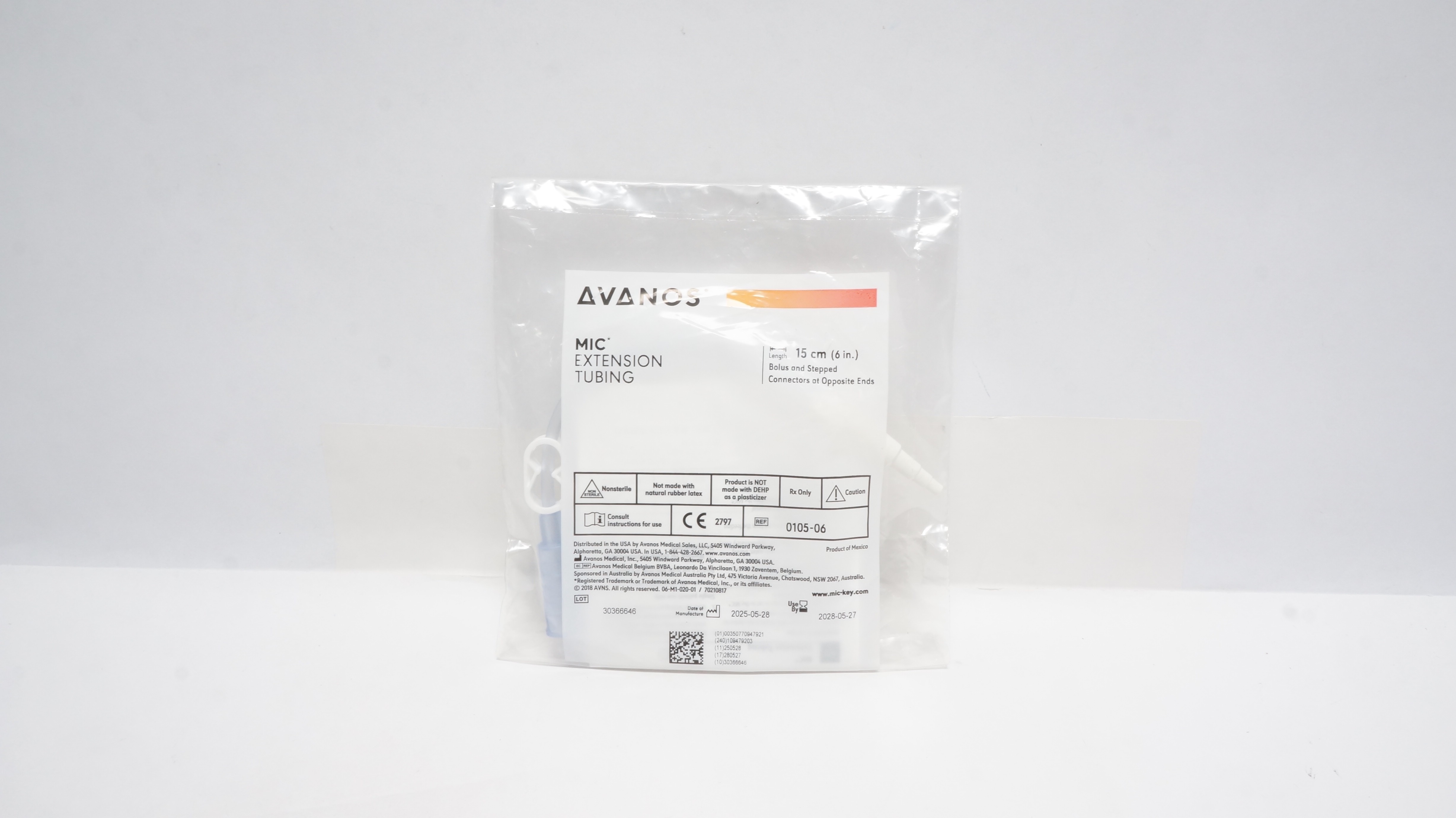 Avanos 0105-06 MIC Extension Tubing 6inch