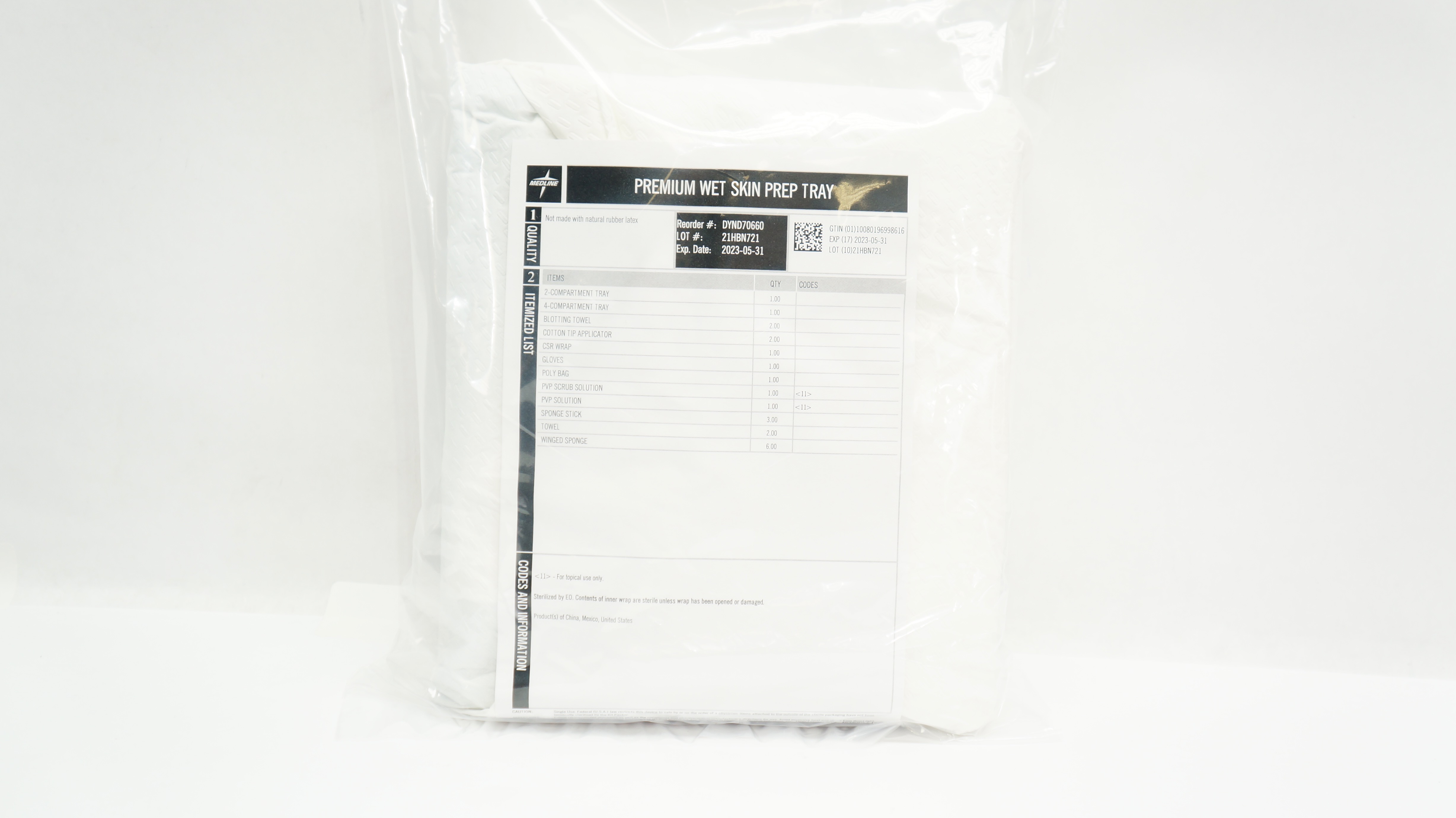 Medline DYND70660 Premium Wet Skin Prep Tray (x)