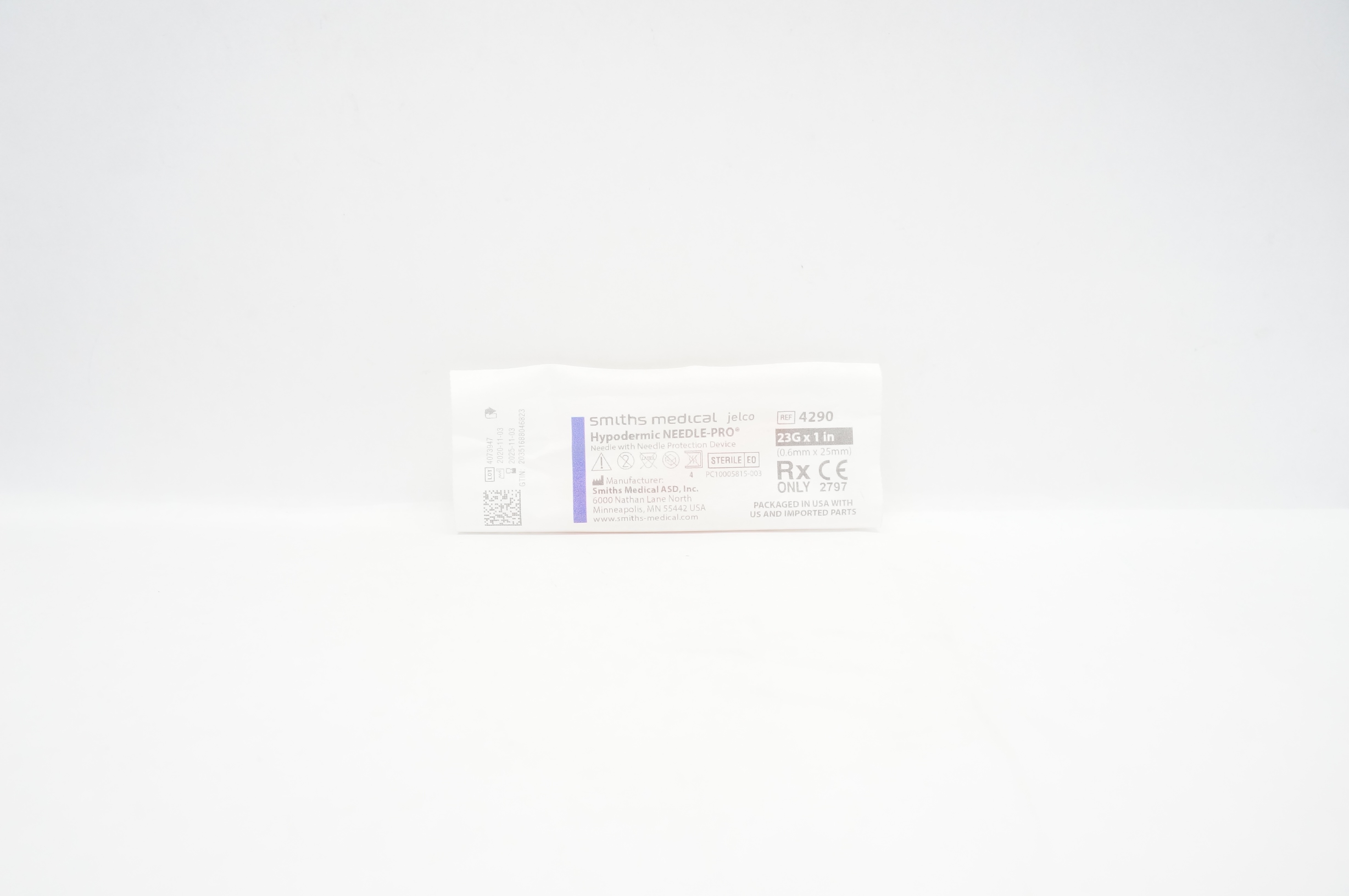 Smiths Medical 4290 Jelco Needle-Pro Ndle w/Ndle Protection Device 23G x 1inch