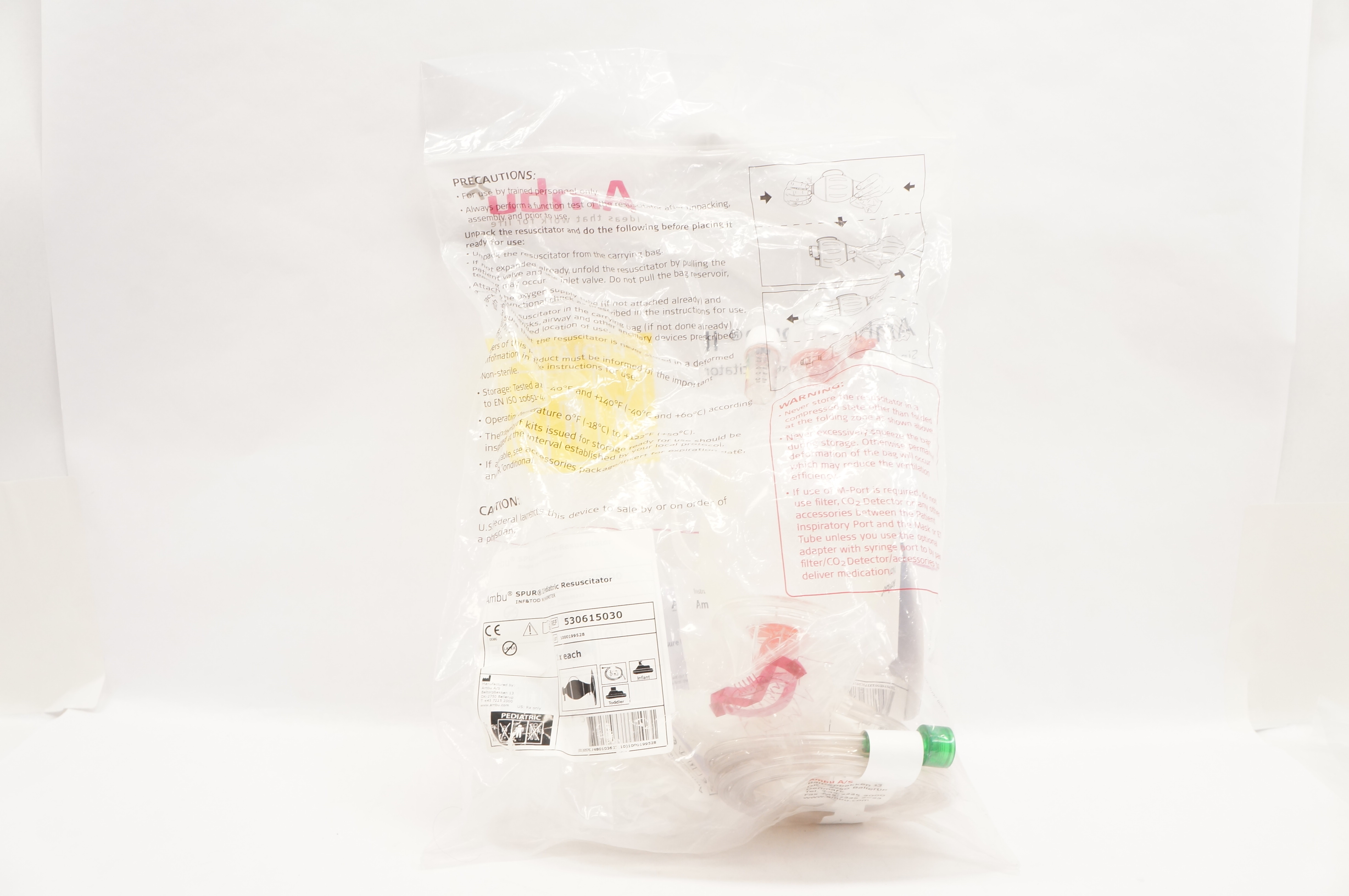 AMBU 530615030 SPUR II Pediatric Resuscitator Inf & Tod with Manometer (x)
