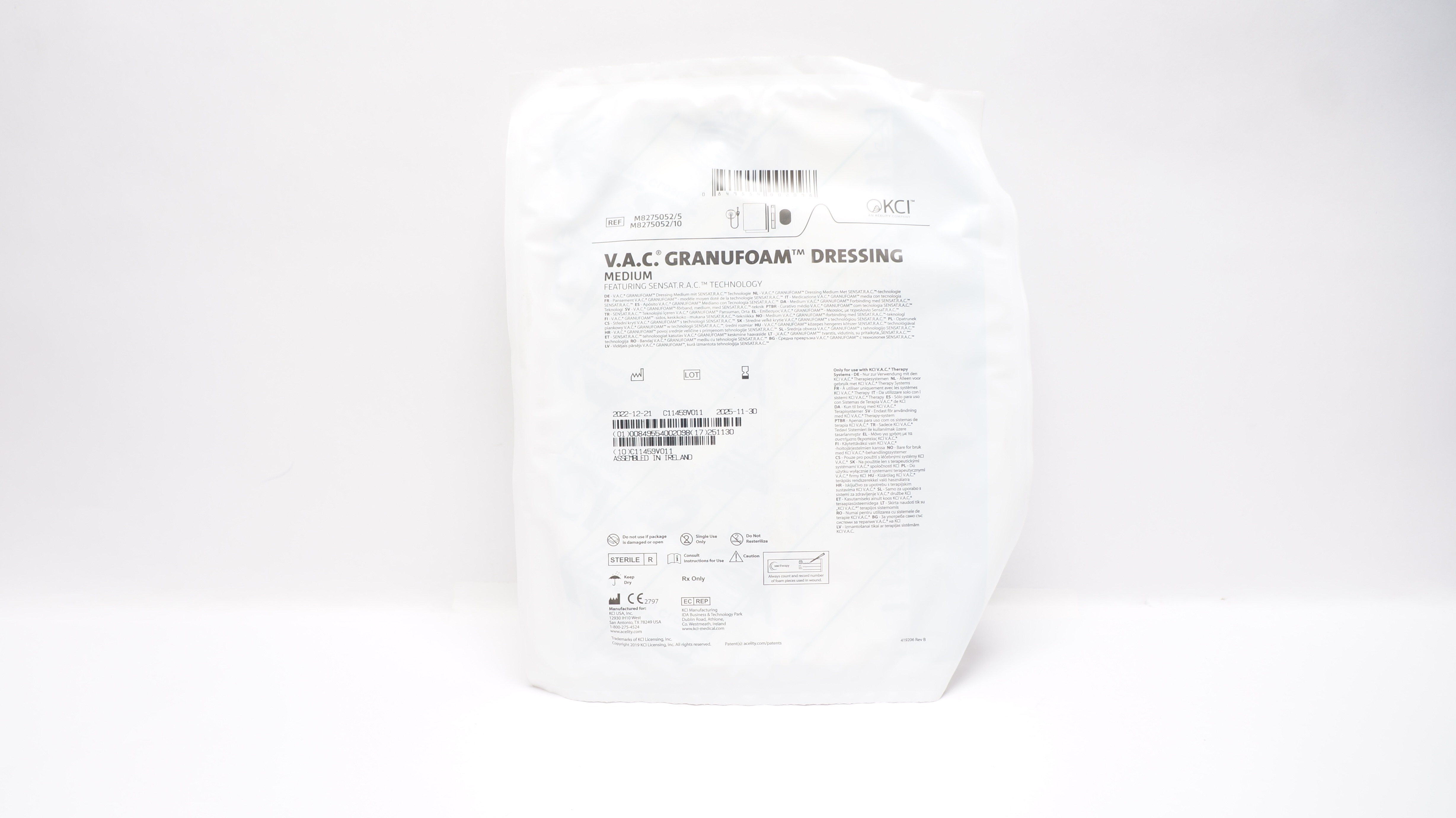 KCI M8275052/5 V.A.C. Granufoam Dressing, Medium