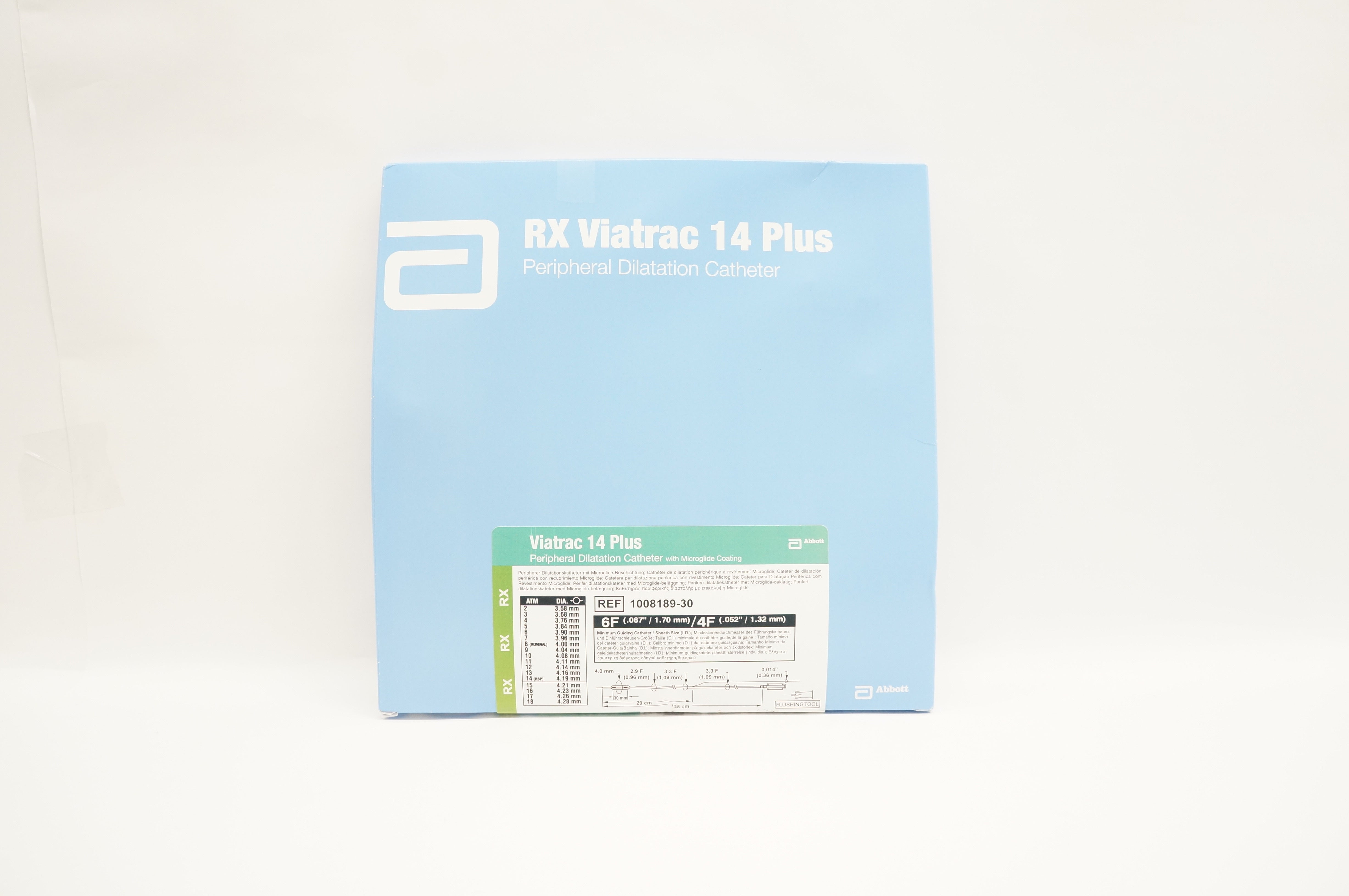 Abbott 1008189-30 Viatrac 14 Plus Peripheral Dilatation Catheter 6F/4F (x)