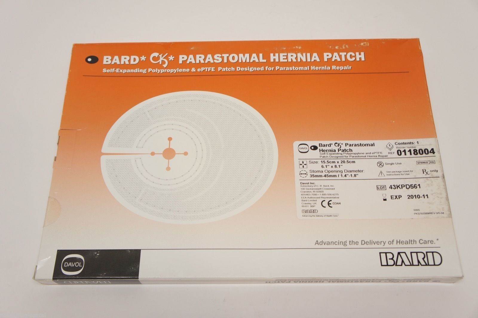 0118004 ~ Bard Parastomal Hernia Patch 6.1in. x 8.1in. (x)