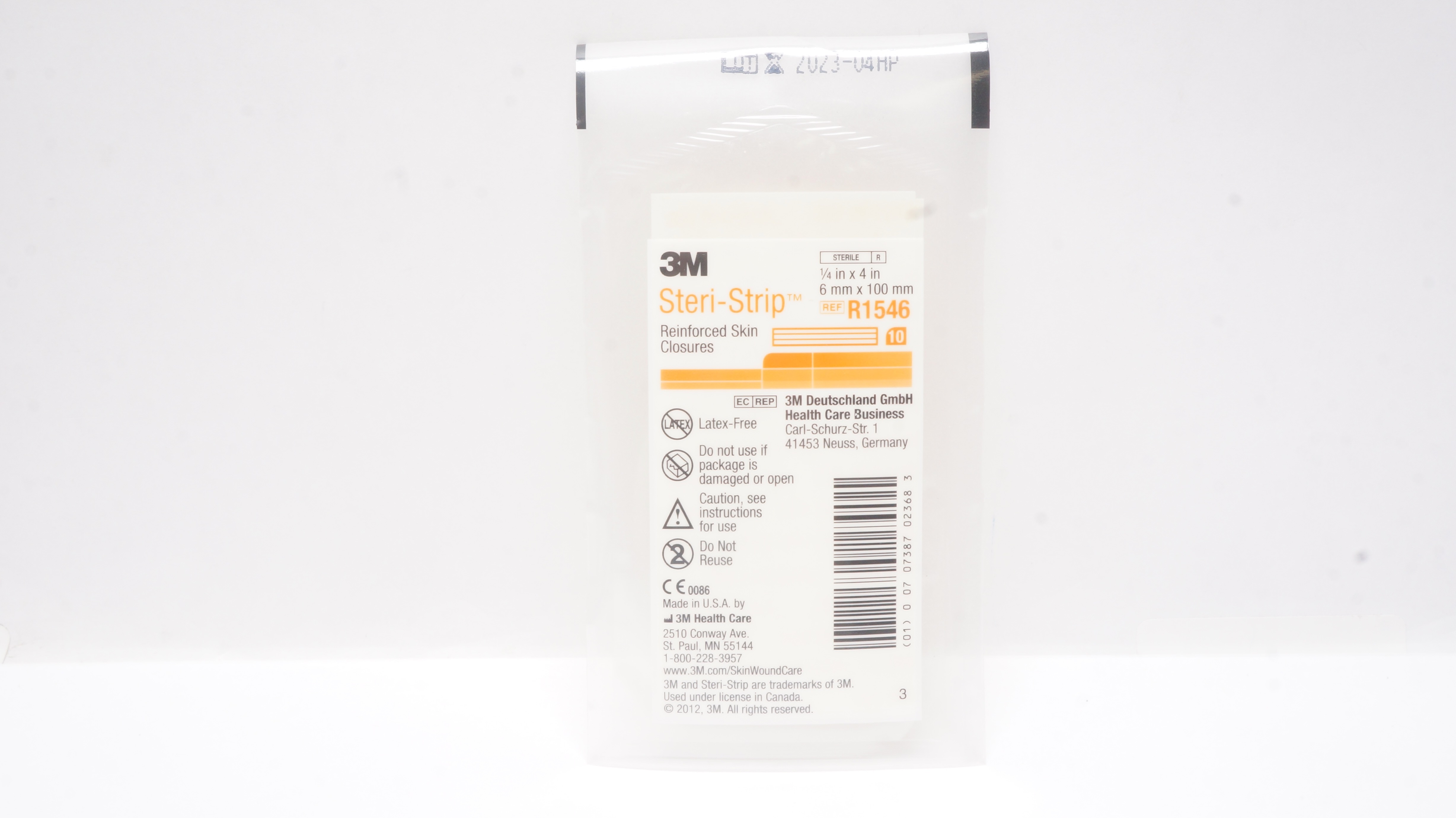 3M R1546 Steri-Strip Reinforced Skin Closures 1/4inch x 4inch - Pack of 10