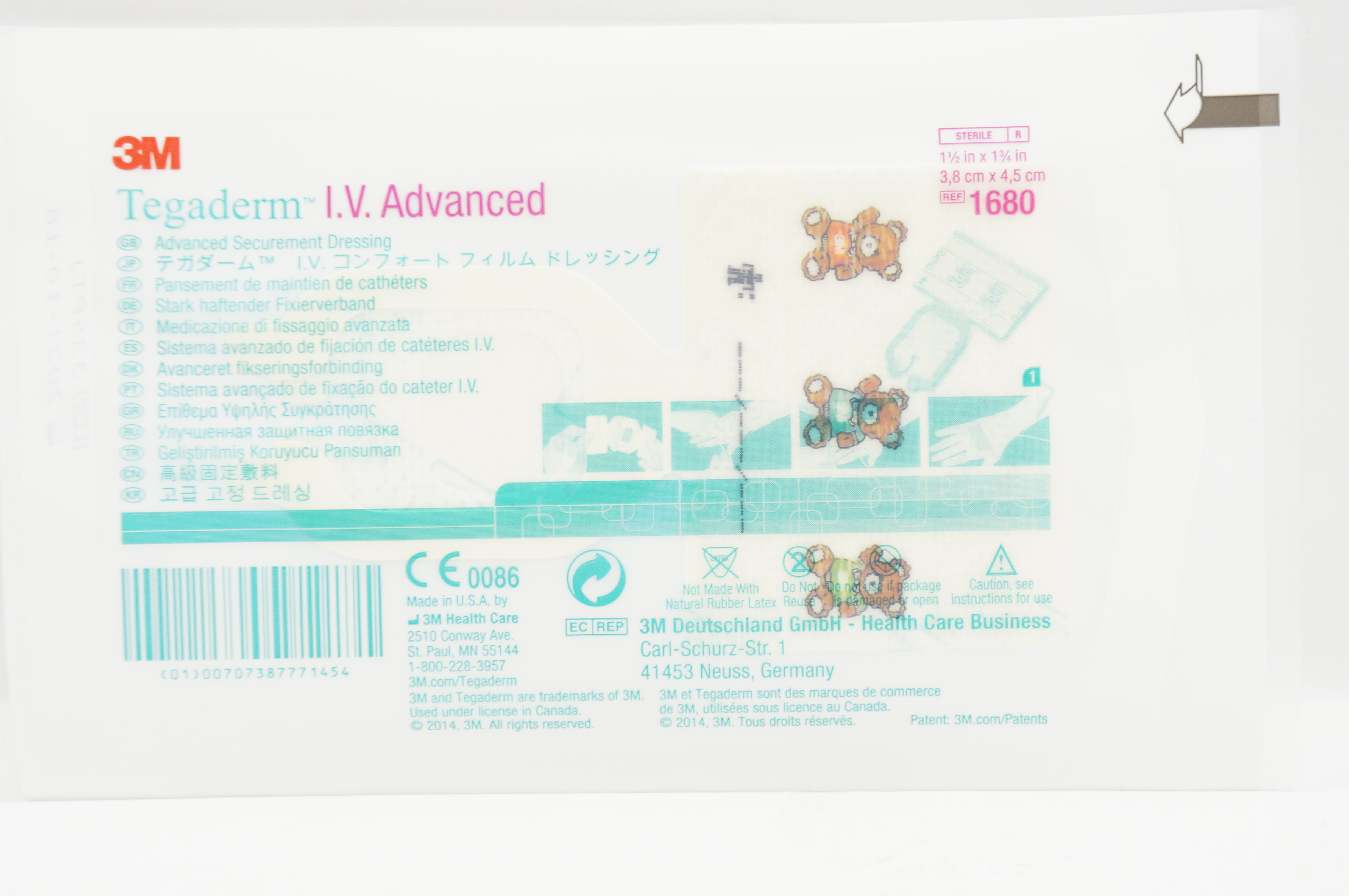 3M 1680 Tegaderm IV Advanced Securement Dressing 1-1/2inch x 1-3/4inch (x)