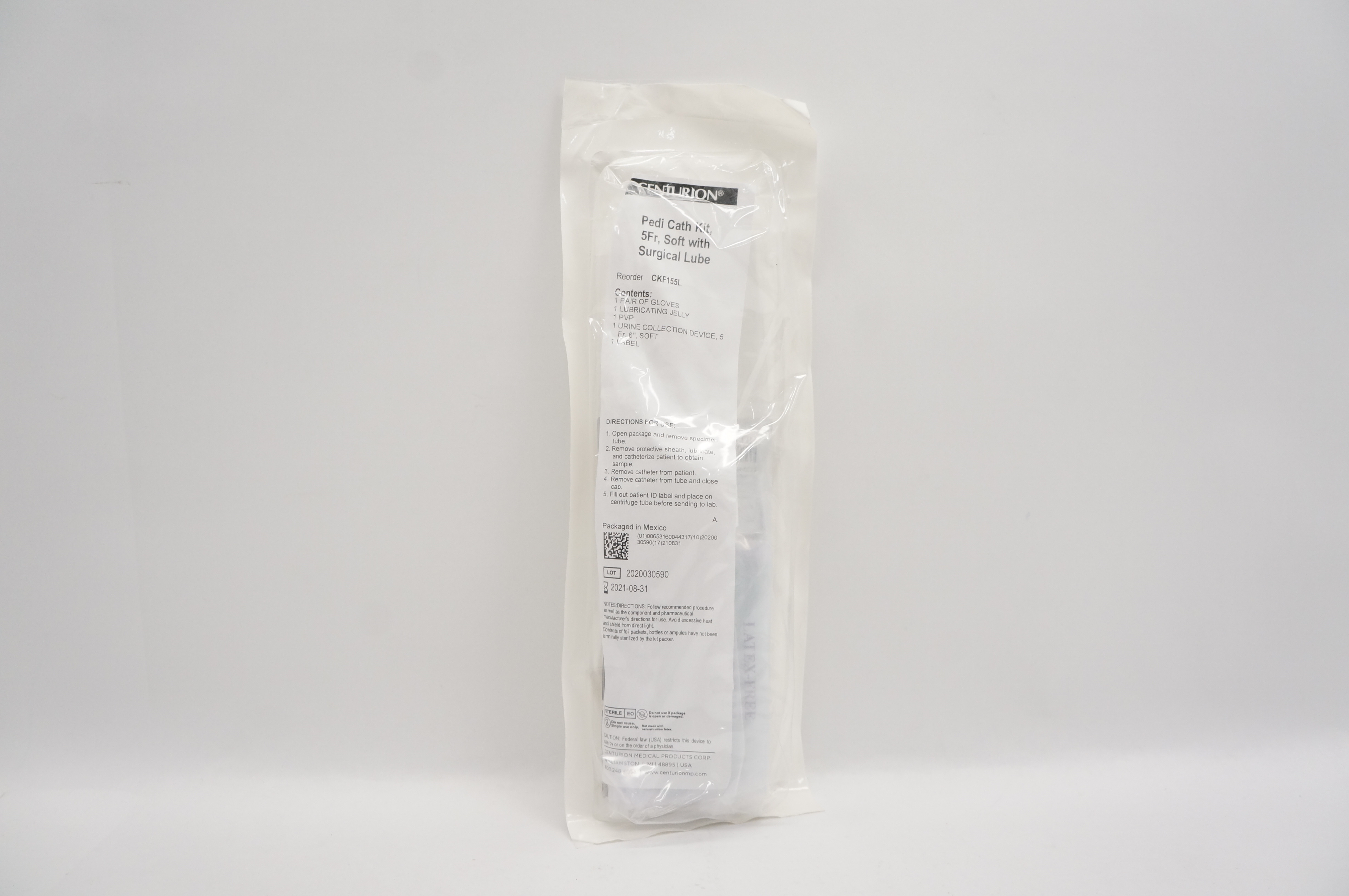 Centurion CKF155L Pedi Cath. Kit, Soft with Surgical Lube 5Fr (x)