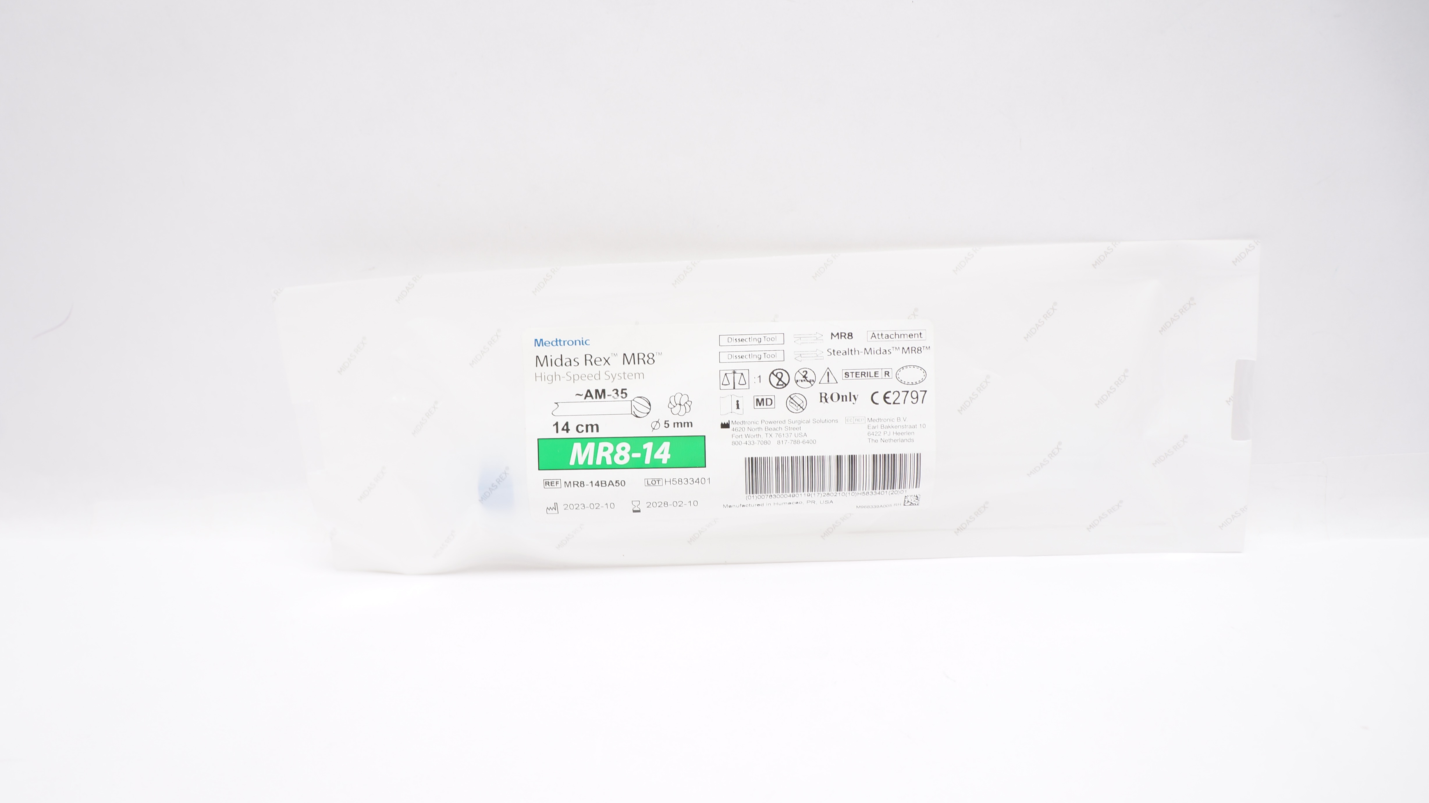 Medtronic MR8-14BA50 Midas Rex Dissecting Tool AM-35 MR8-14 14cm x 5mm