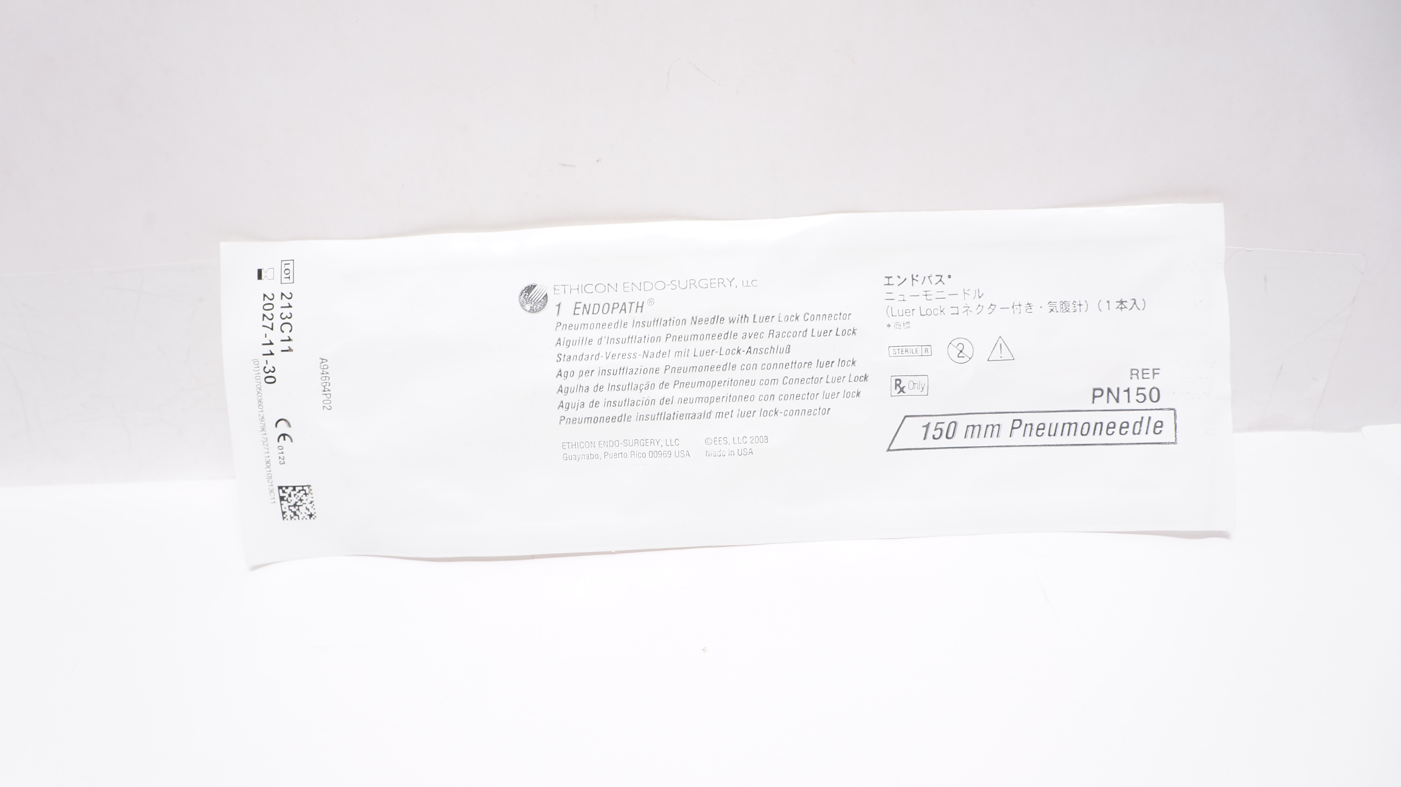 Ethicon PN150 1 Endopath Pneumoneedle Insufflation Ndle. 150mm