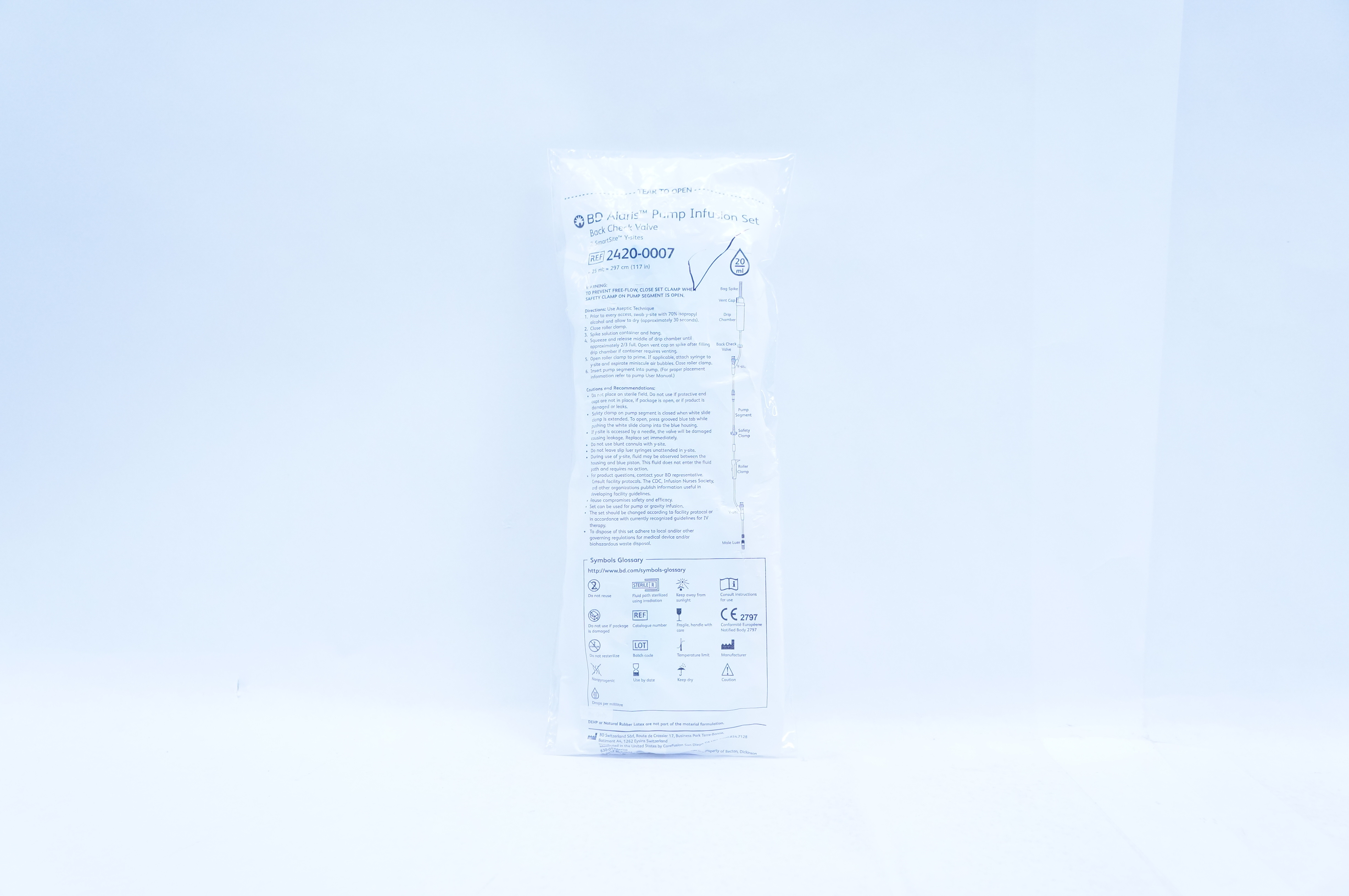 BD 2420-0007 Alaris Pump Infusion Set Back Check Valve 20ml