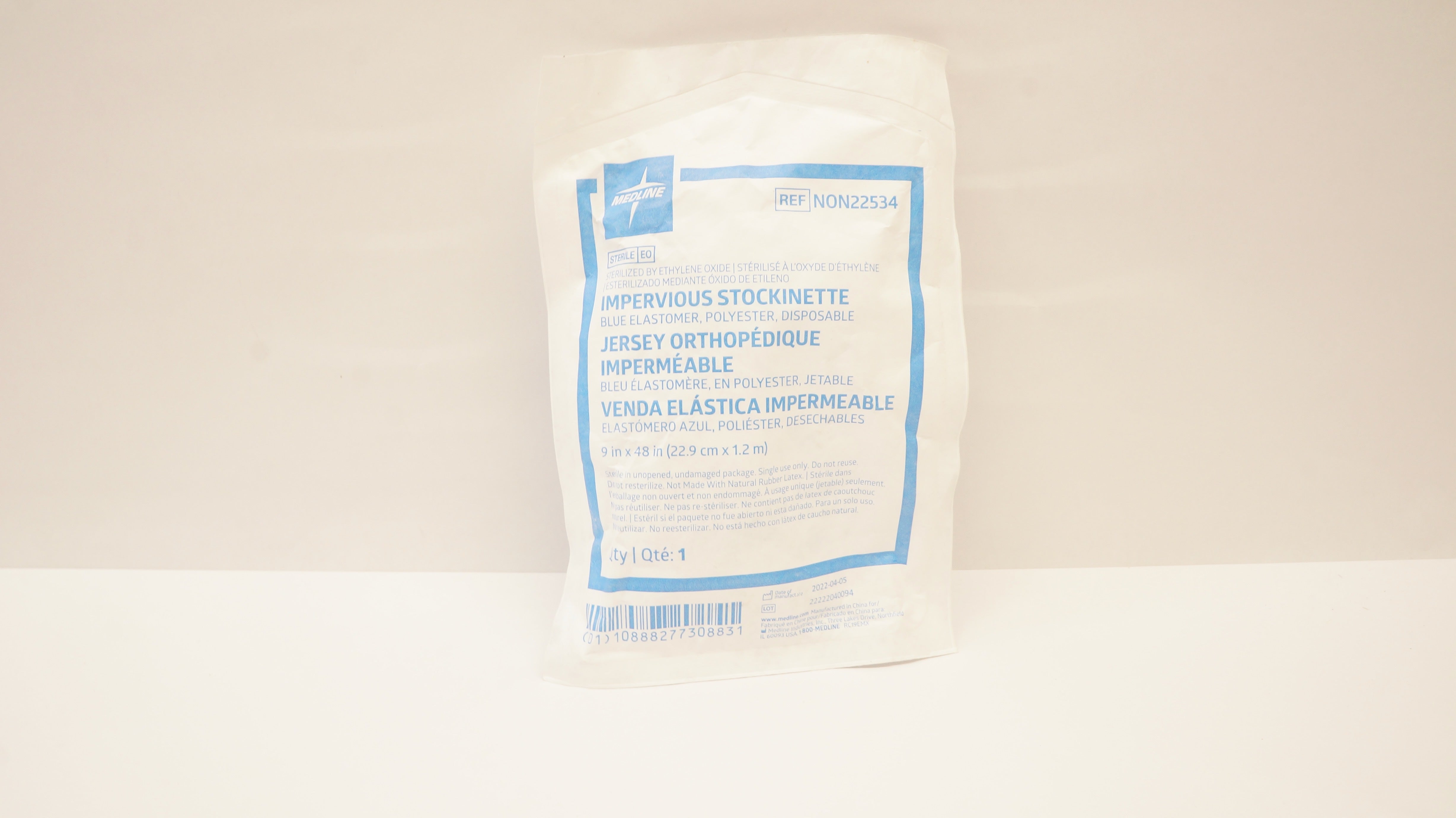 Medline NON22534 Impervious Disposable Stockinette 9inch x 48inch