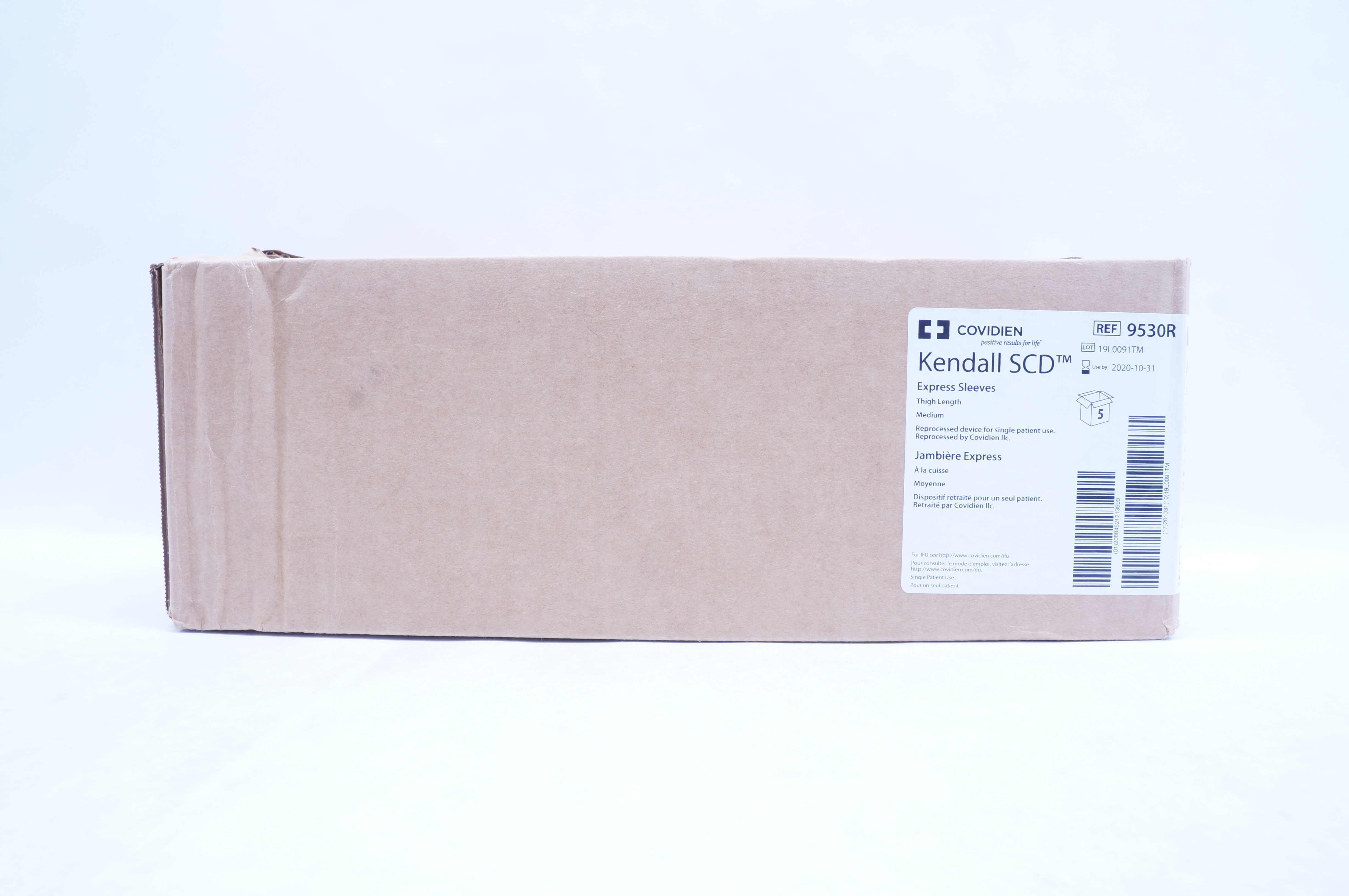 Covidien 9530R Kendall SCD Express Sleeves, Thigh Length, Medium (x) - Box of 5