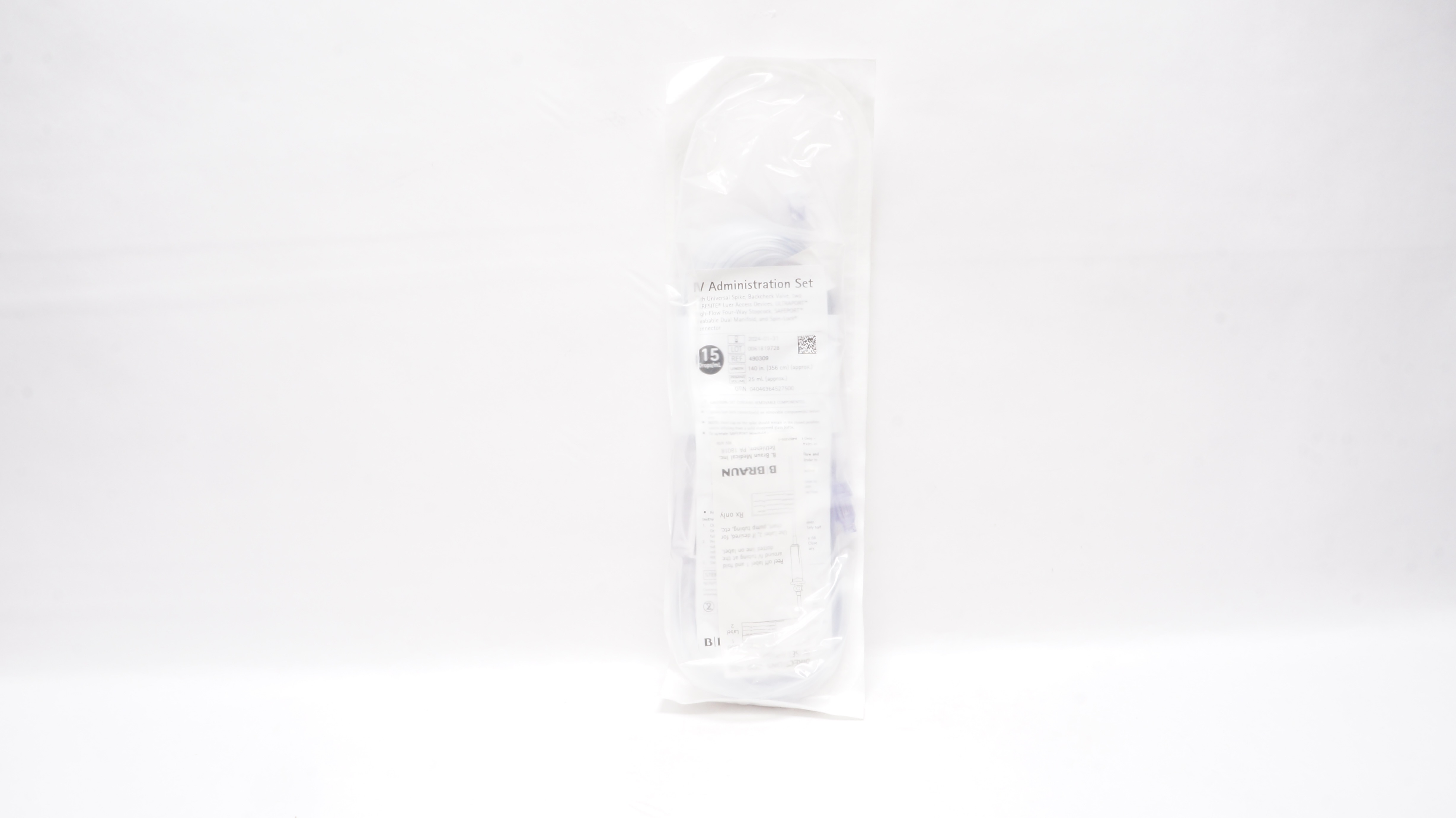 Braun 490309 IV Administration Set 140inch, 25mL, 15Drops/mL