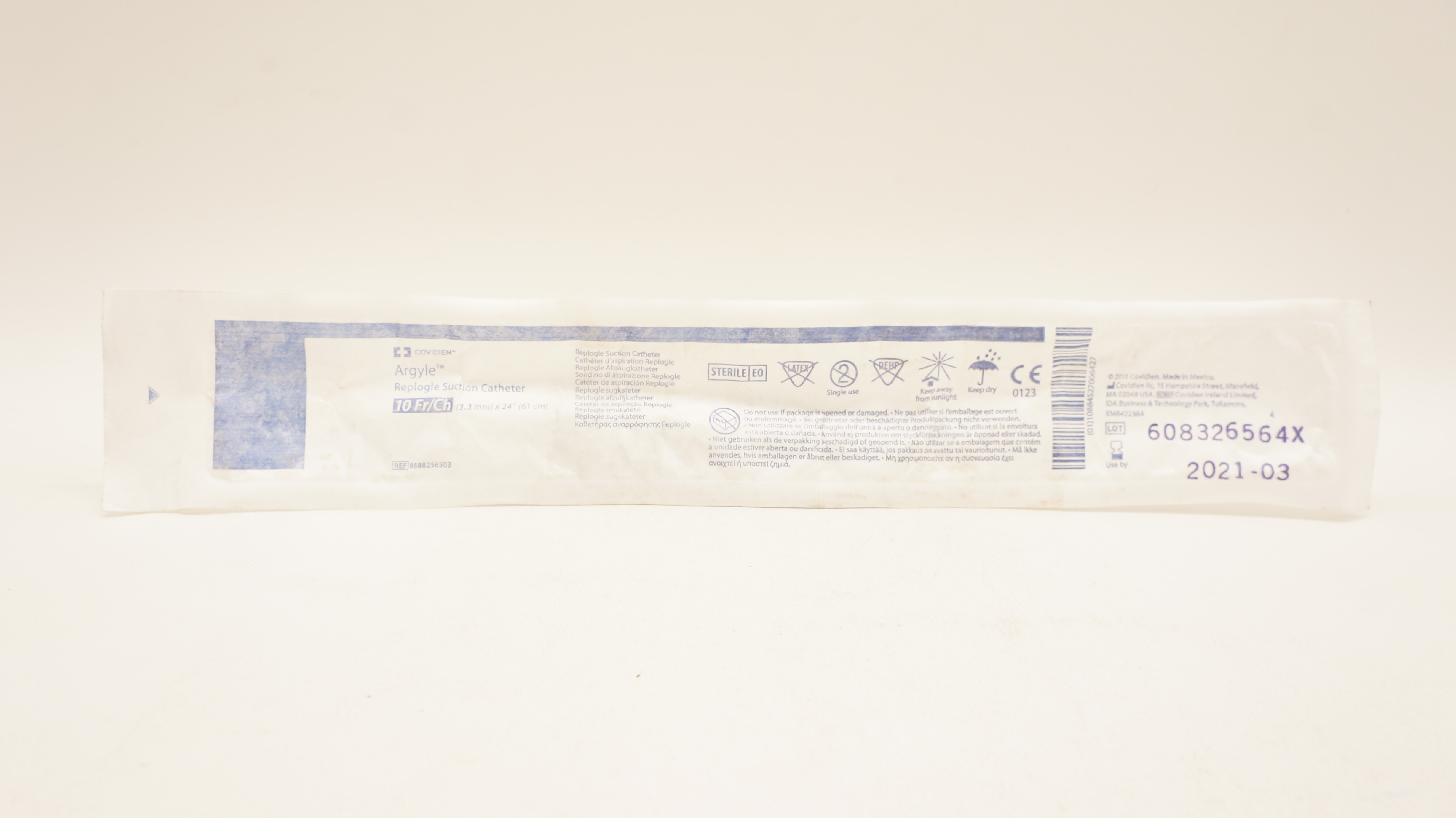 Covidien 8888256503 Argyle Replogle Suction Cath. 10Fr/Ch x 24inch (x)