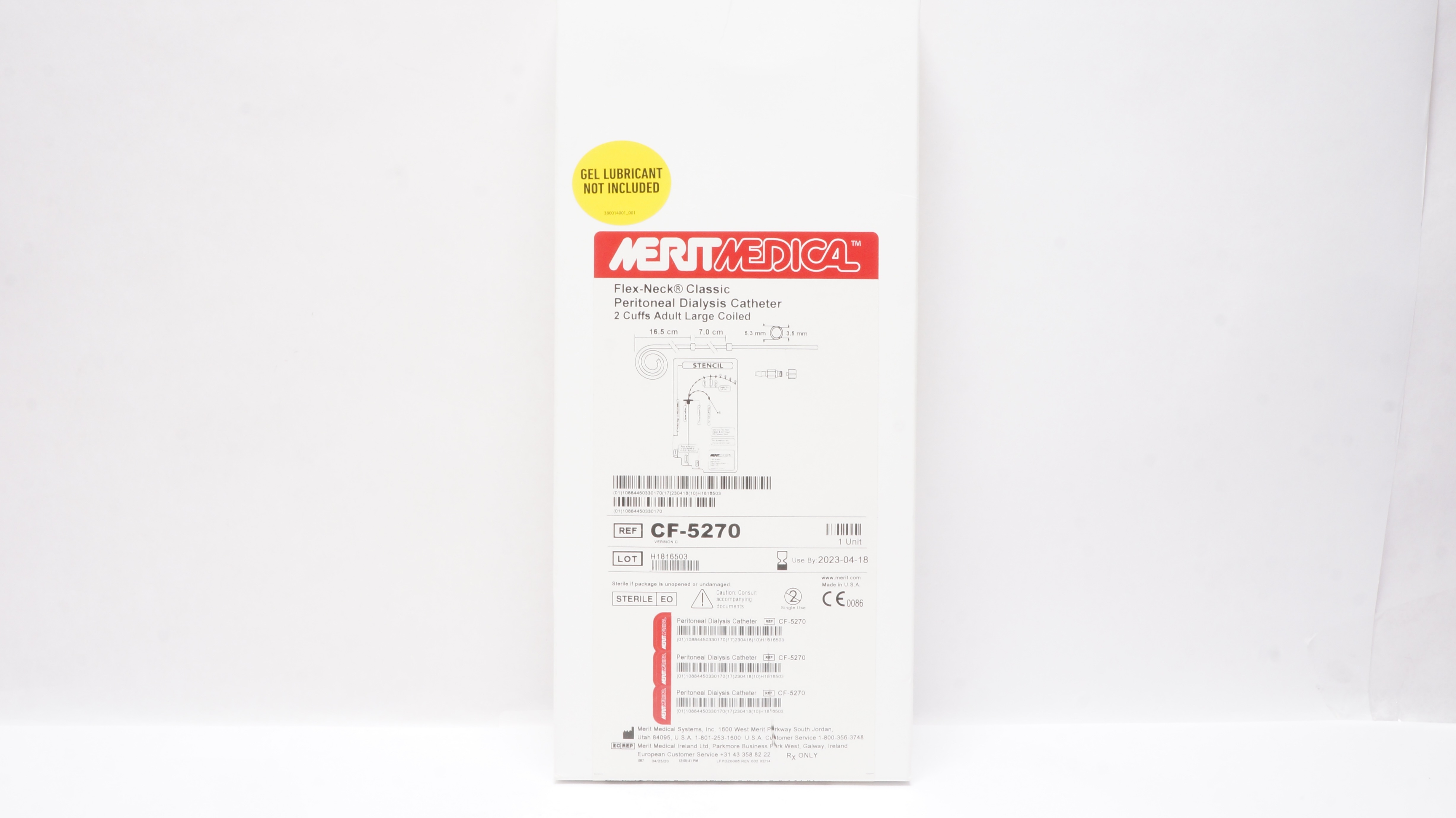 Merit Medical CF-5270 Flex-Neck Classic Peritoneal Dialysis Cath. (x)
