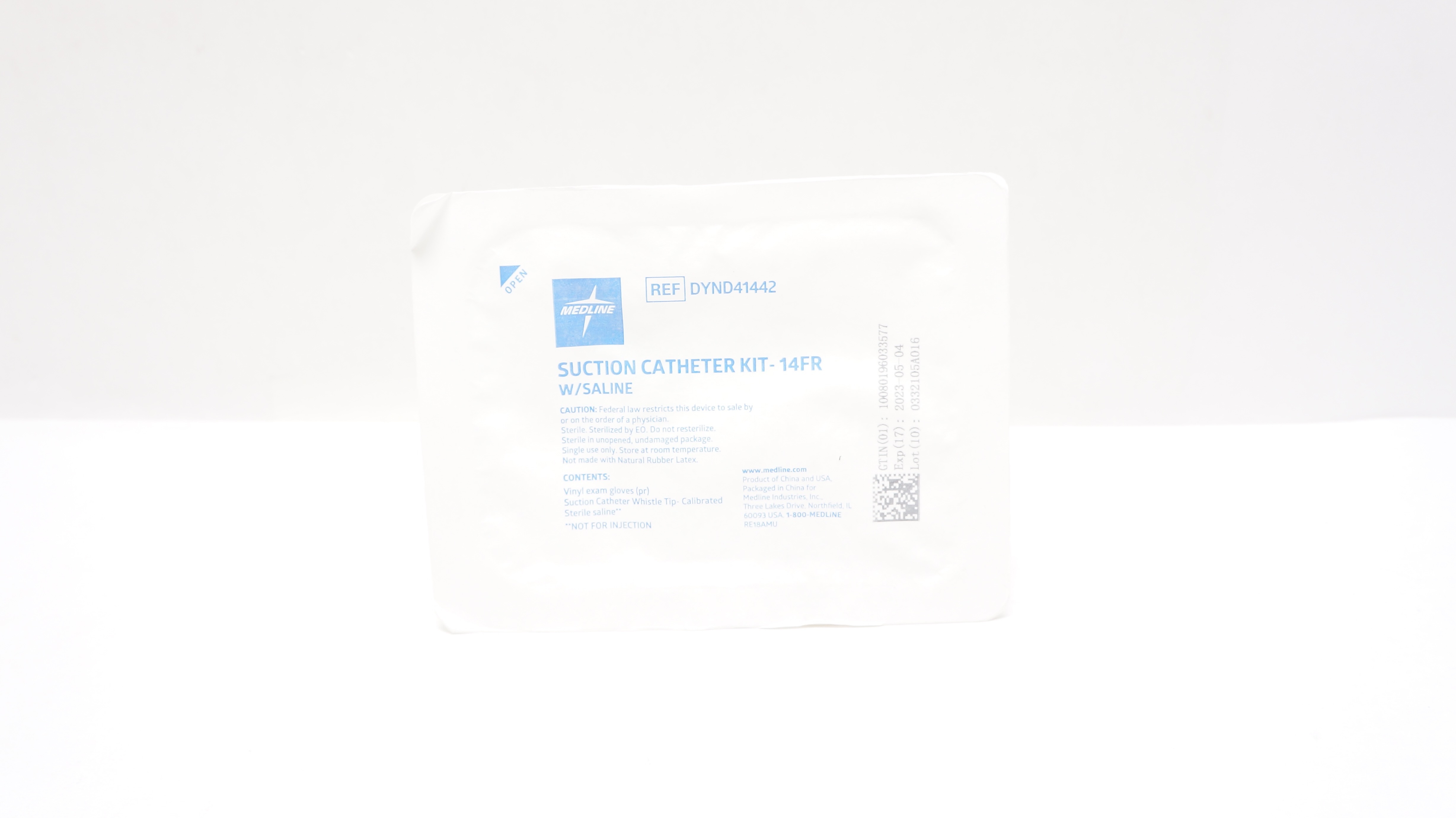Medline DYND41442 Suction Cath. Kit 14 Fr w/Saline (x)