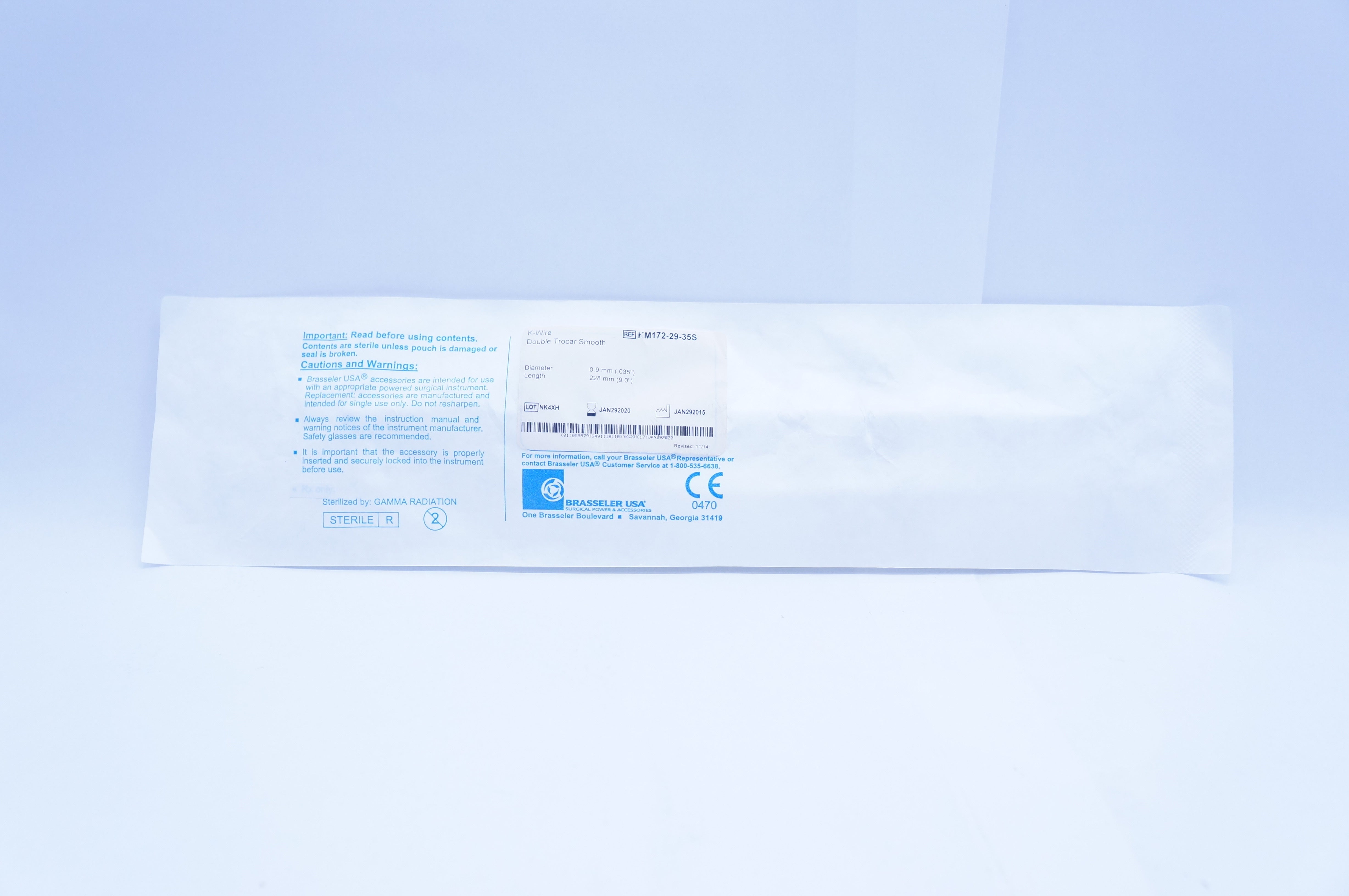 Brasseler KM172-29-35S K-Wire Double Trocar Smooth .035inch x 9.0 inch (x)