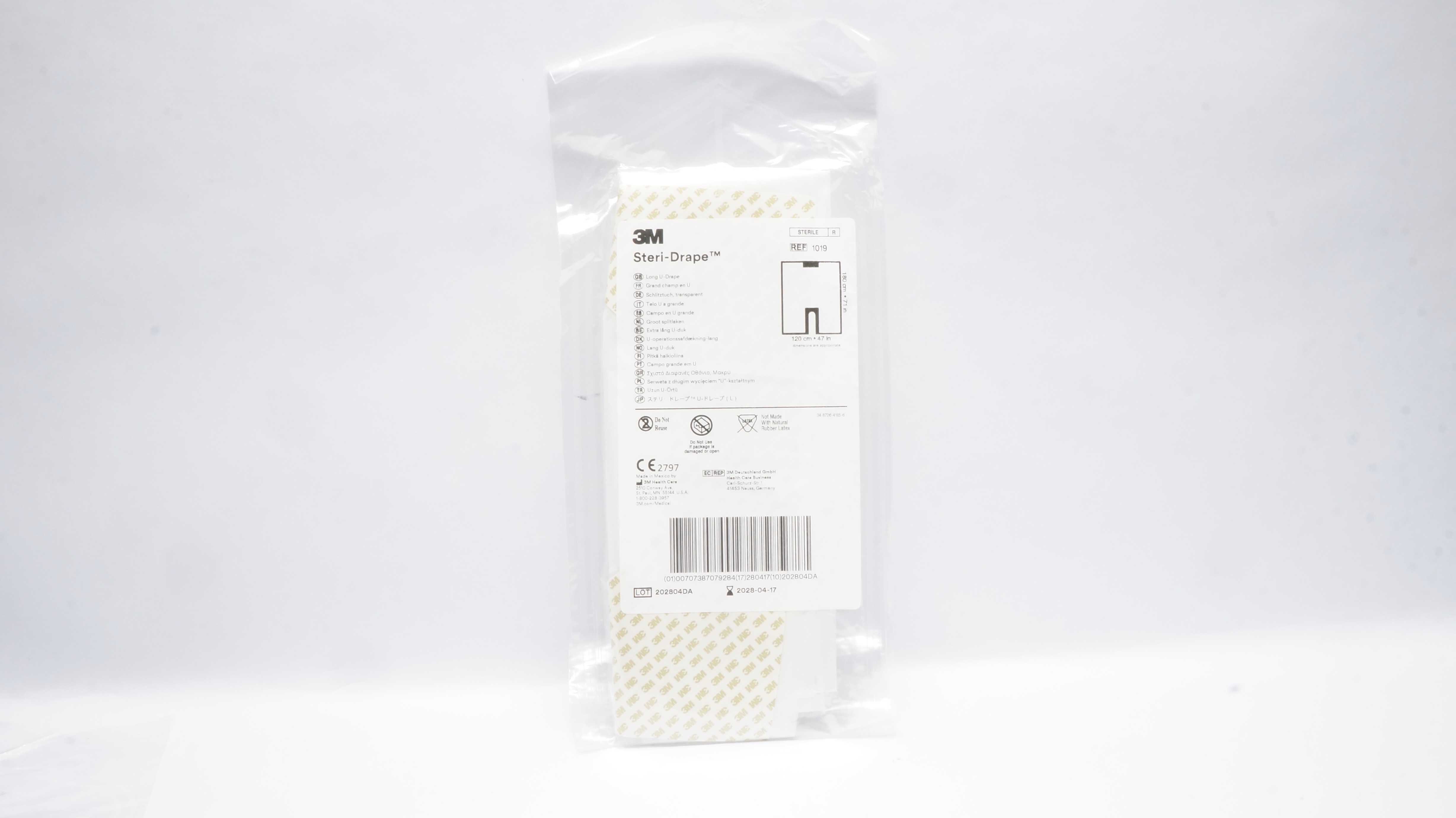 3M 1019 Steri-Drape, Long U-Drape 47inch x 71inch Approx.