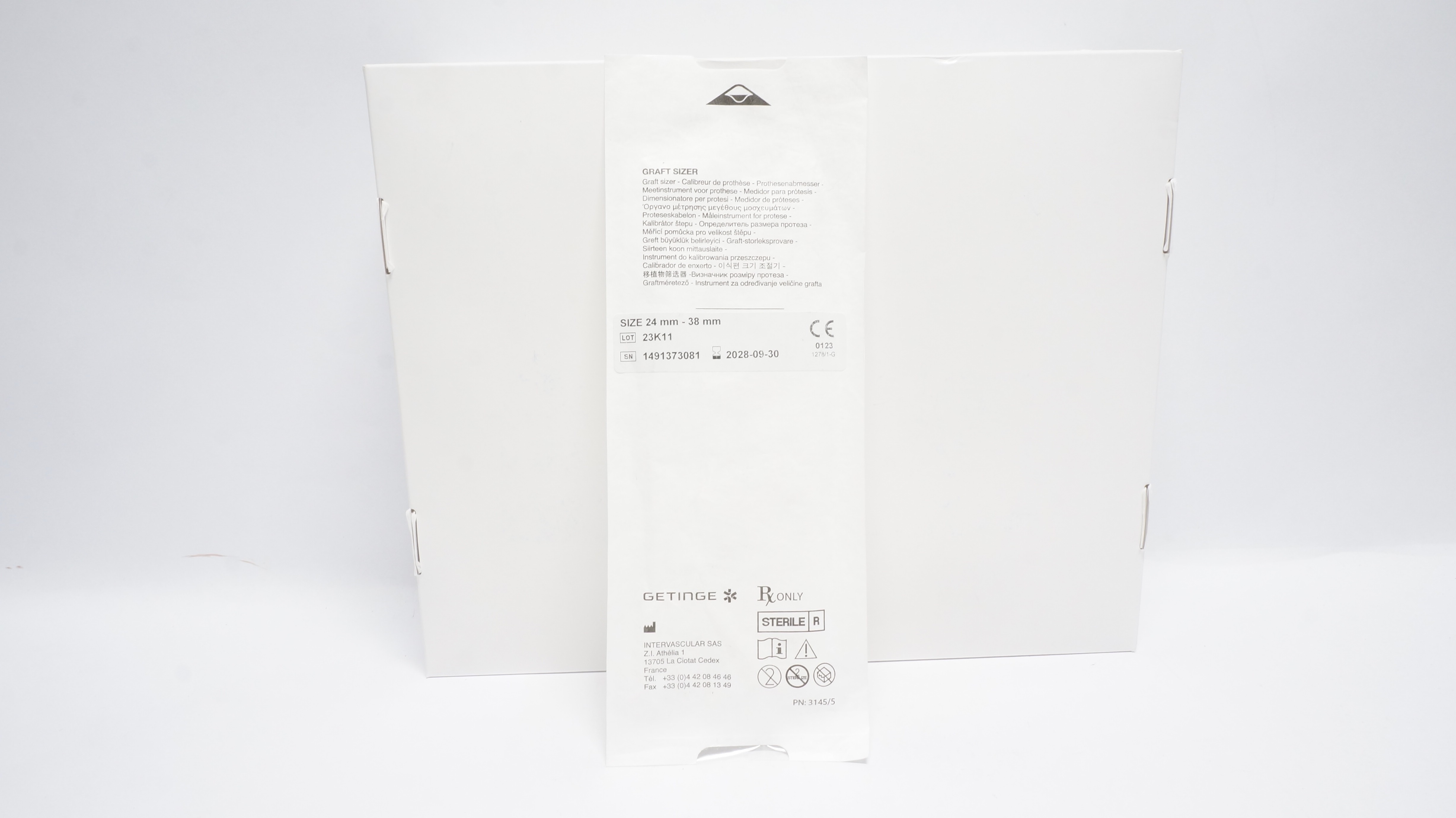 Intervascular SAS 1491373081 3145/5 Getinge Graft Sizer 24mm - 38mm