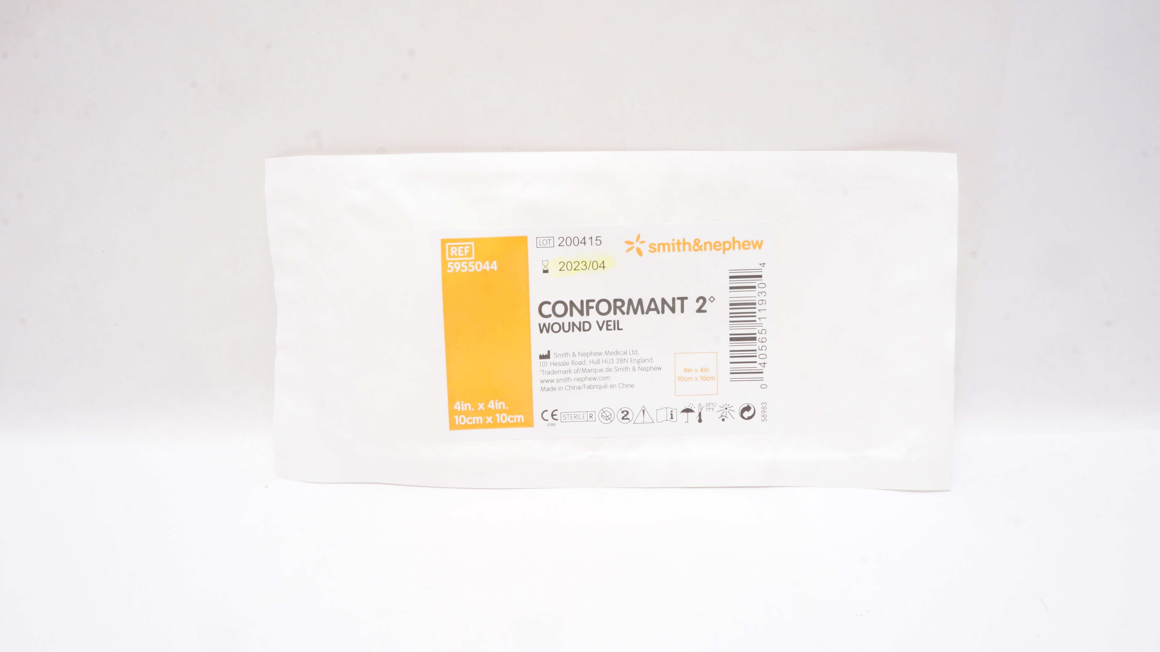 Smith&Nephew 5955044 Conformant 2 Wound Veil 4 x 4inch (x)