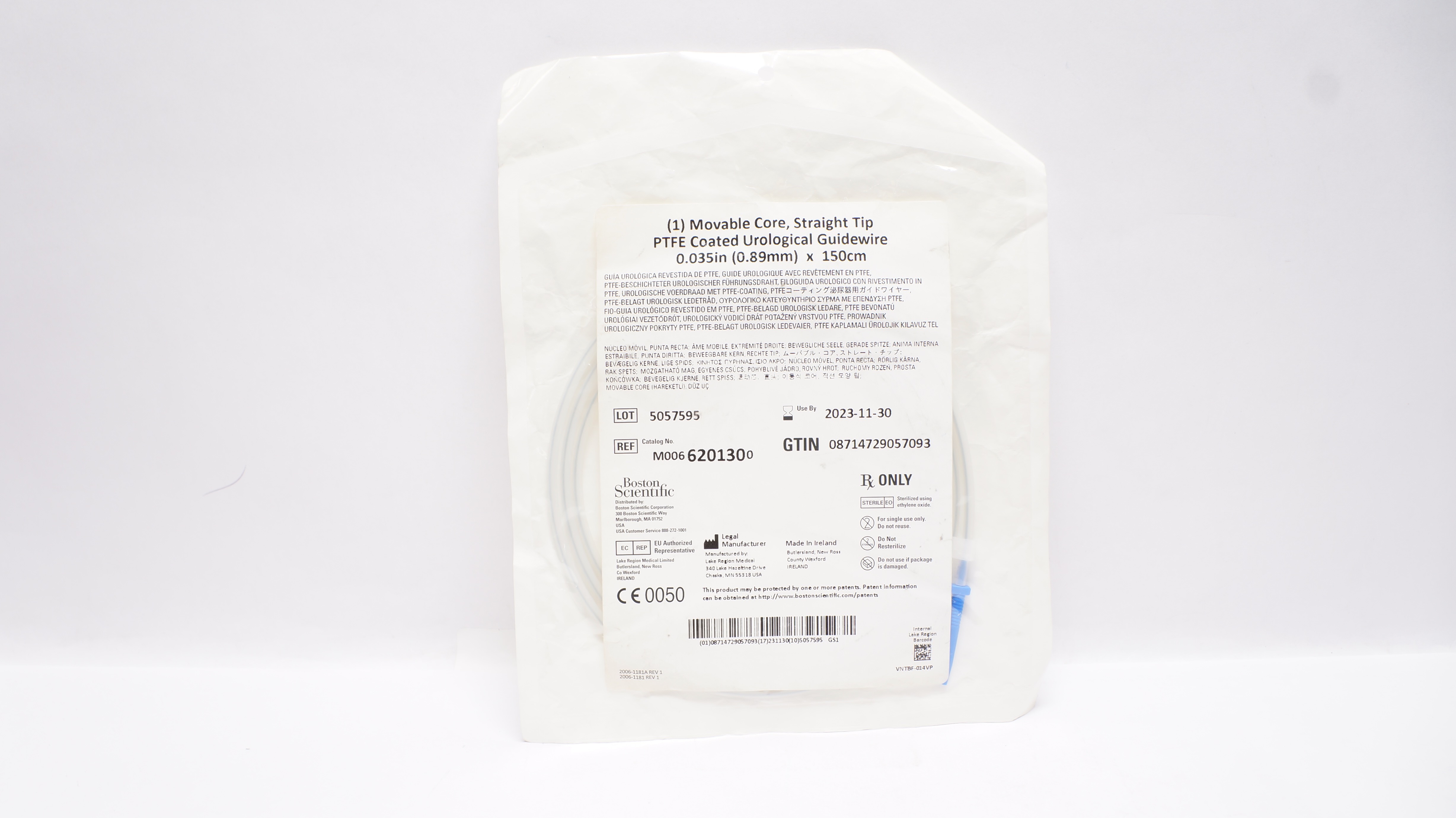 Boston Scientific 620130 PTFE Urologic Guidewire 0.035inch x 150cm