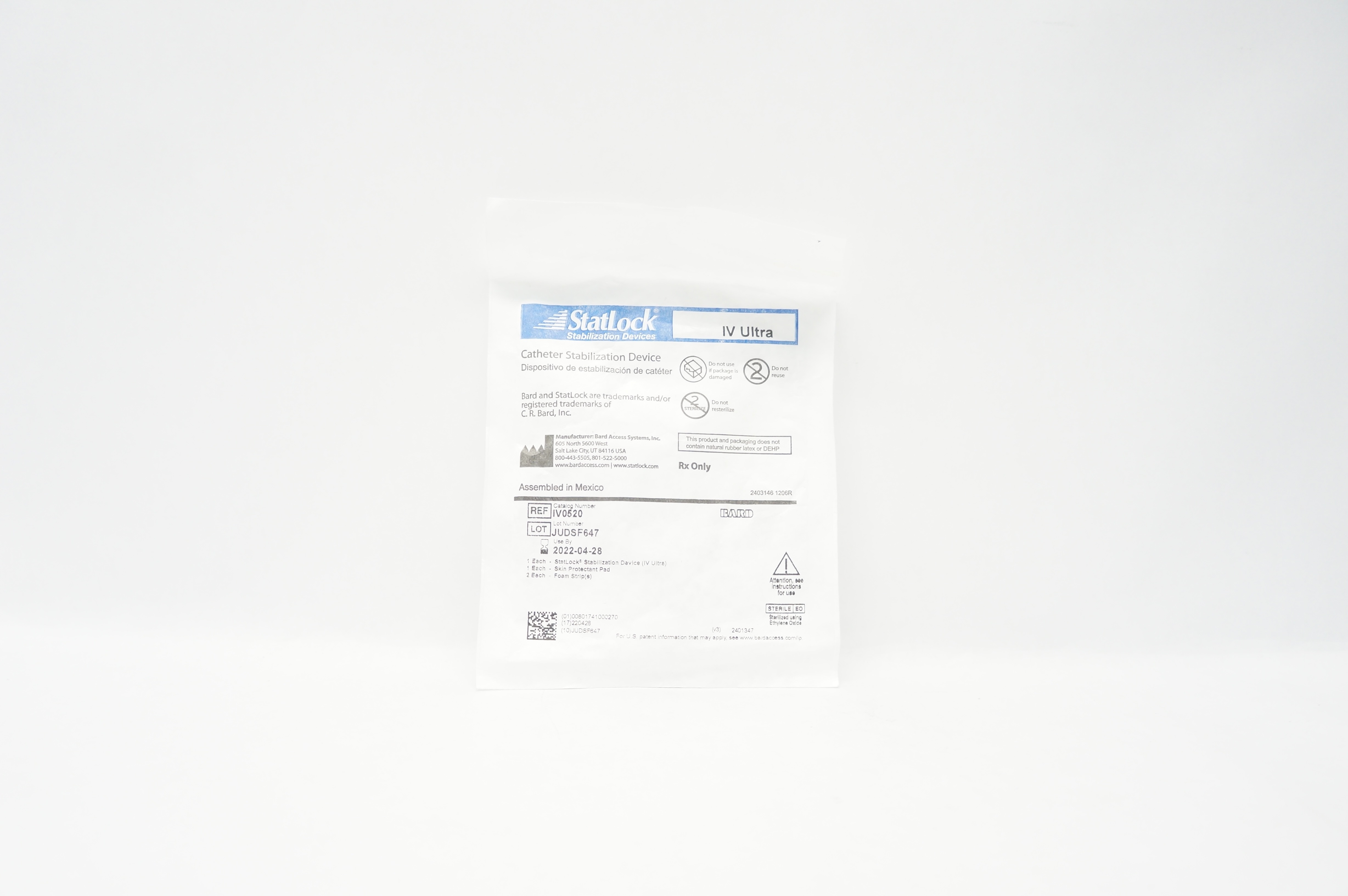 Bard IV0520 StatLock Cath. Stabilization Device IV Ultra (x)