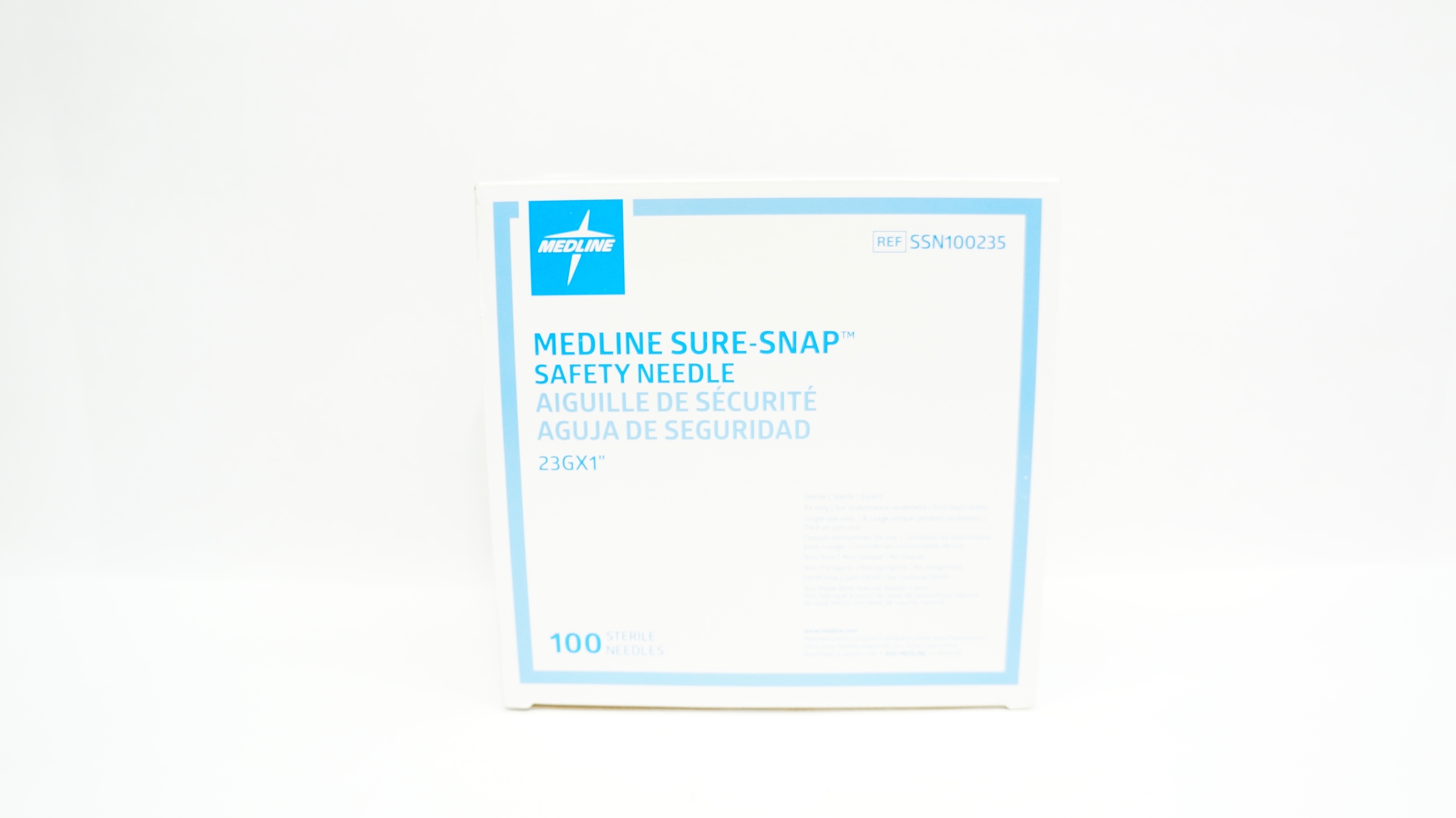 Medline SSN100235 Sure-Snap Safety Ndle, 23G x 1inch - Box of 100