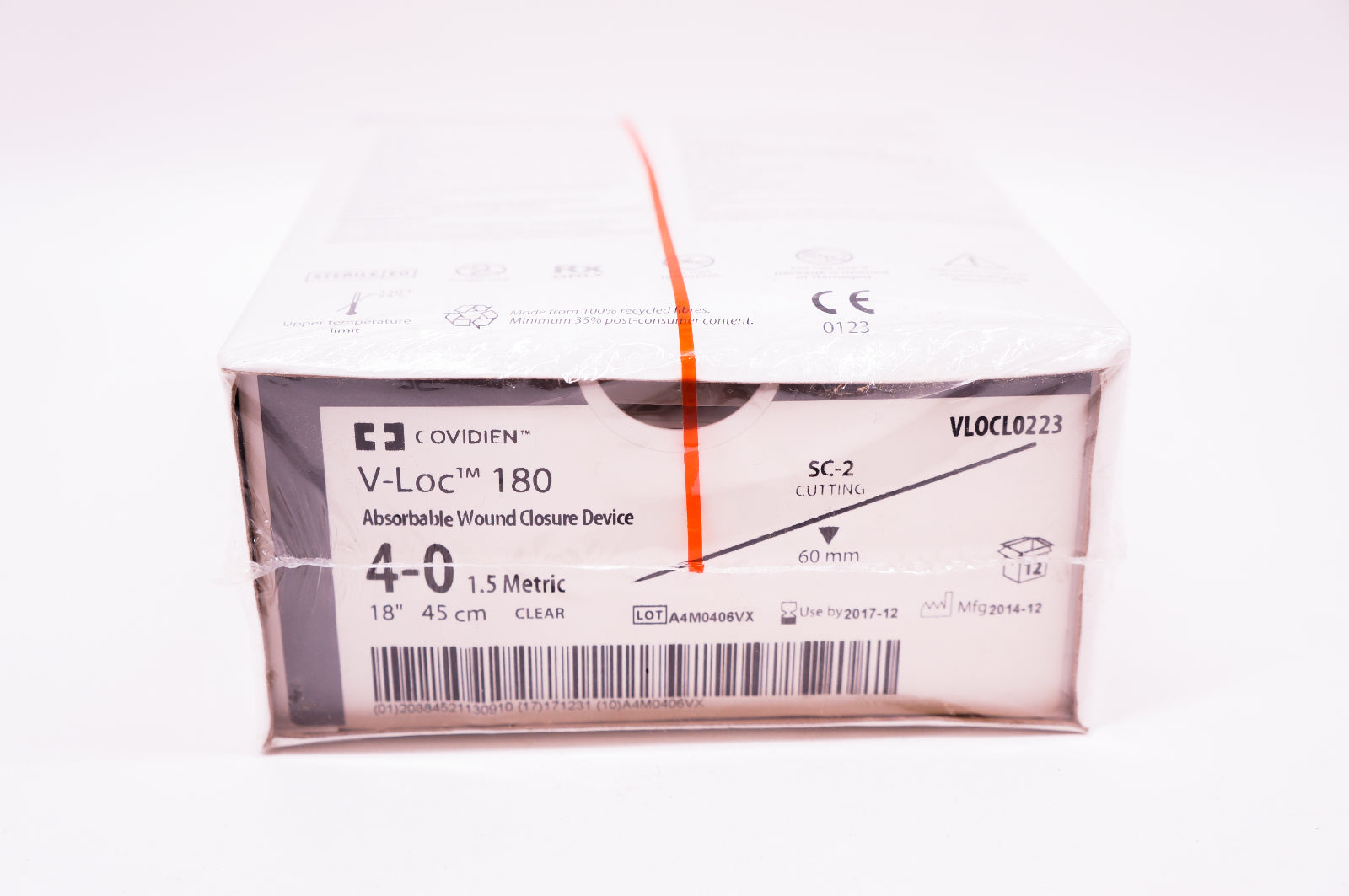 Covidien VLOCL0223 4-0 V-Loc 180, SC-2 Cutting, 60mm, 18inch (x) - Box of 12