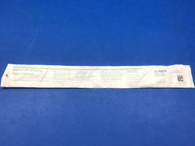 Bard 165814 All-Silicone Foley Cath. 14 Ch/Fr., 5cc Ribbed Balloon