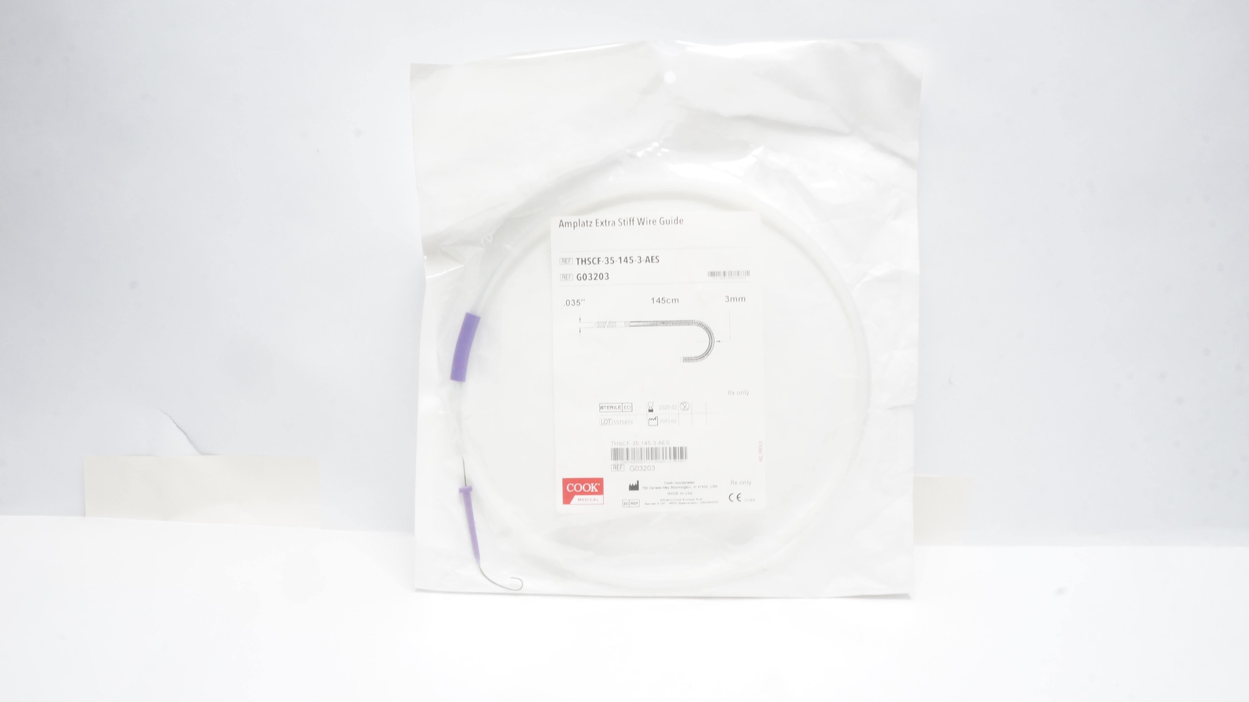 Cook Medical G03203 Amplatz Extra Stiff Support Wire Guide .035inch x 145 cm (x)