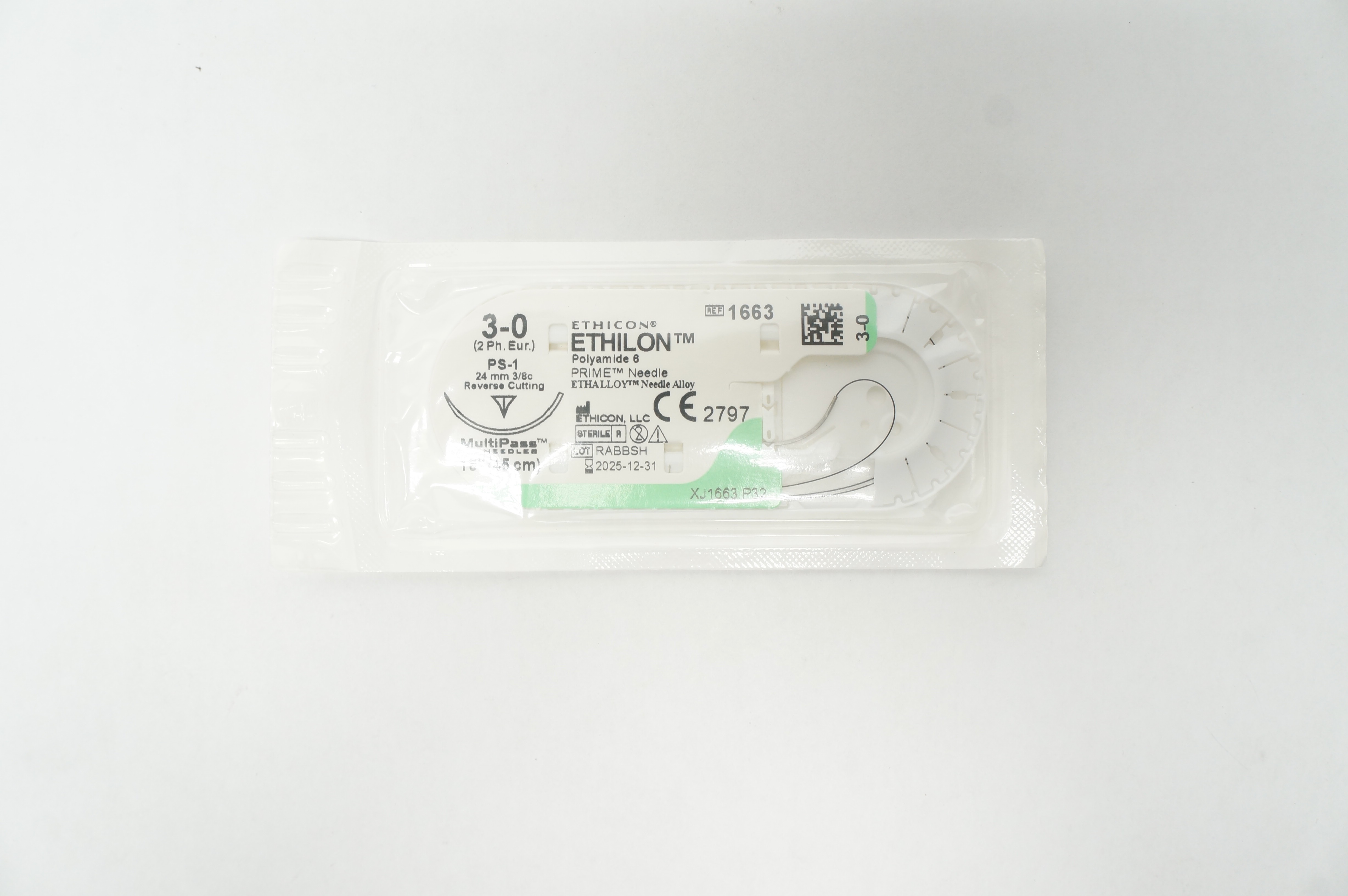 Ethicon 1667 4-0 Ethilon PS-2 19mm 3/8c Reverse Cutting, 18inch