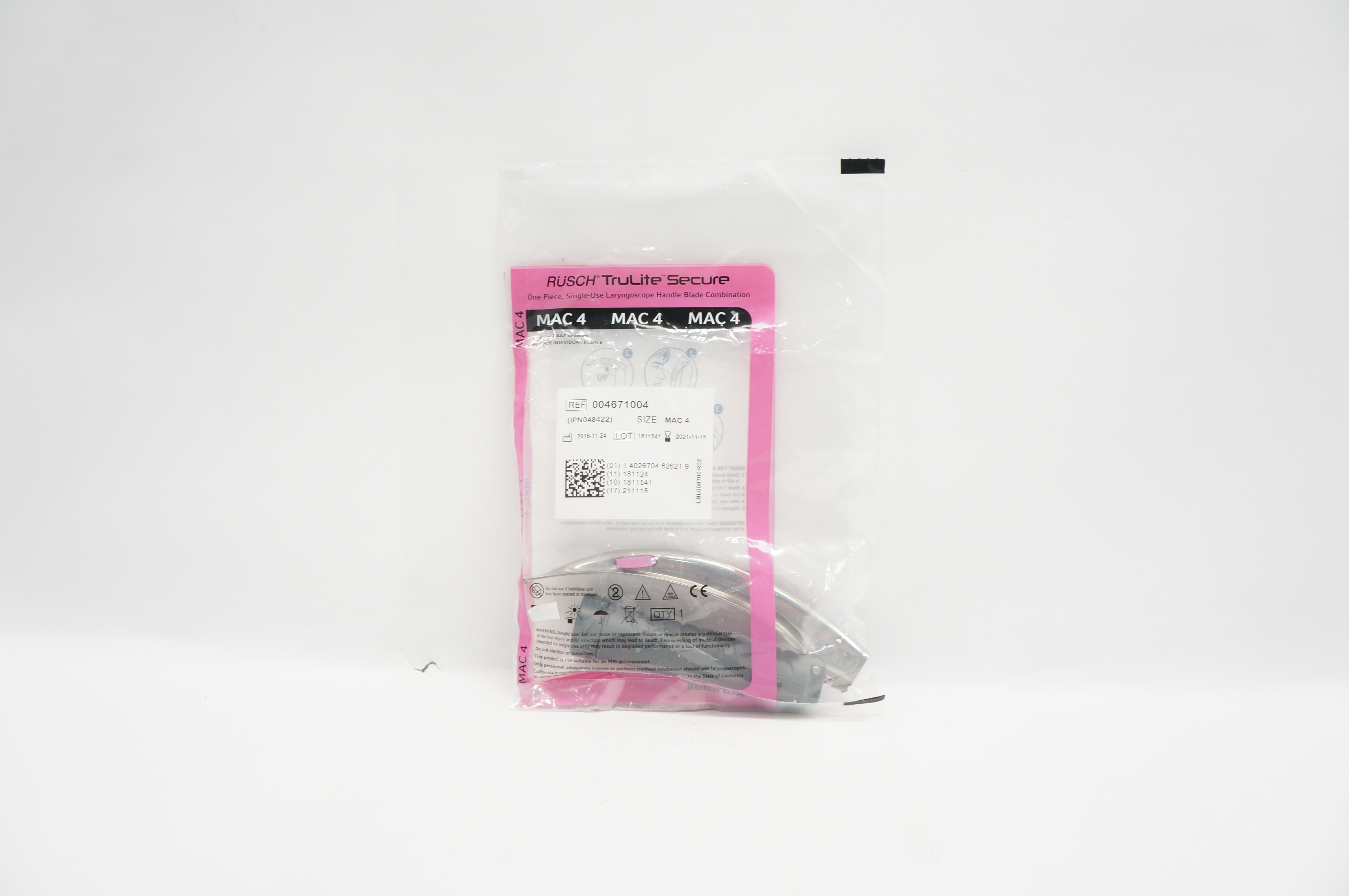 Teleflex 004671004 TruLite Secure Laryngoscope Handle-Blade Combination MAC4 (x)