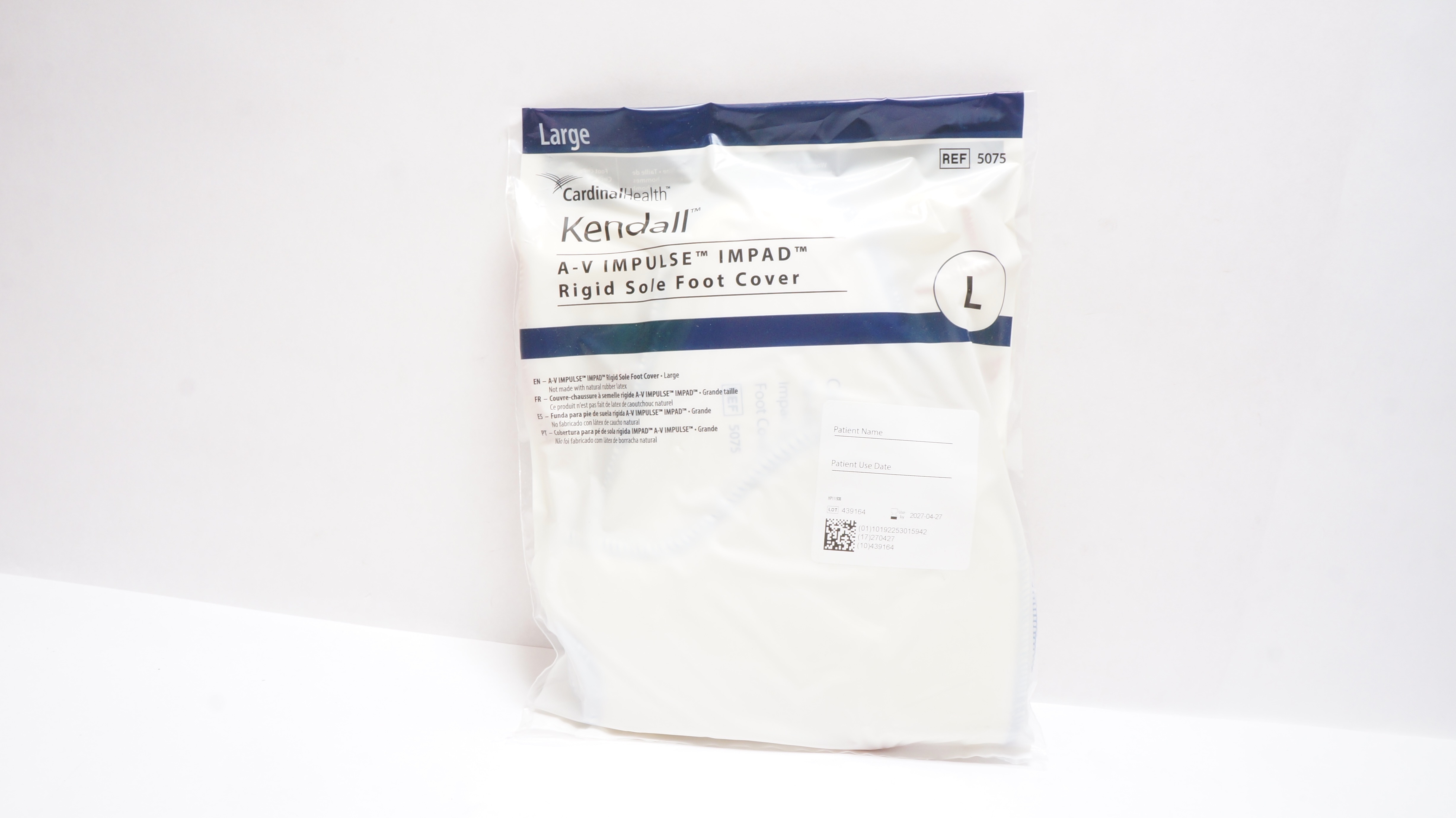 Cardinal Health 5075 Kendall A-V Impulse IMPAD Rigid Sole Foot Cover Large