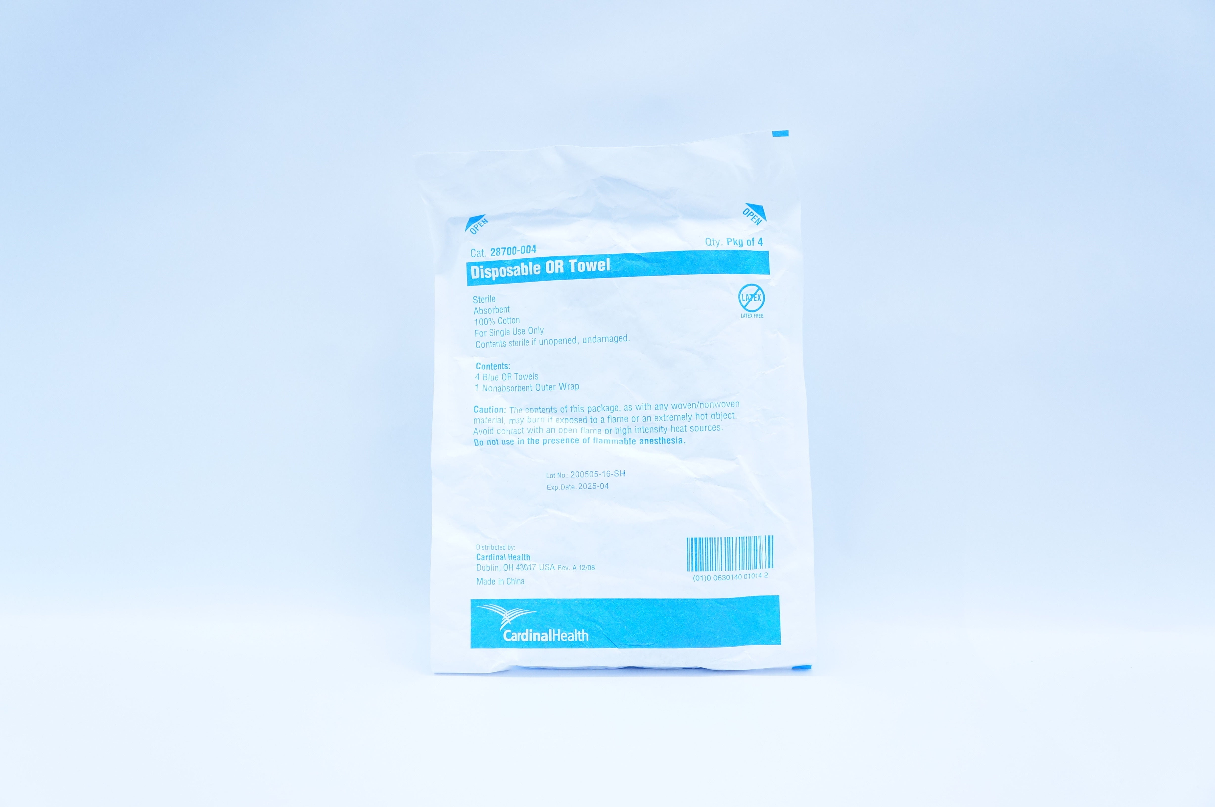 Cardinal Health 28700-004 Sterile, Blue Disposable OR Towel