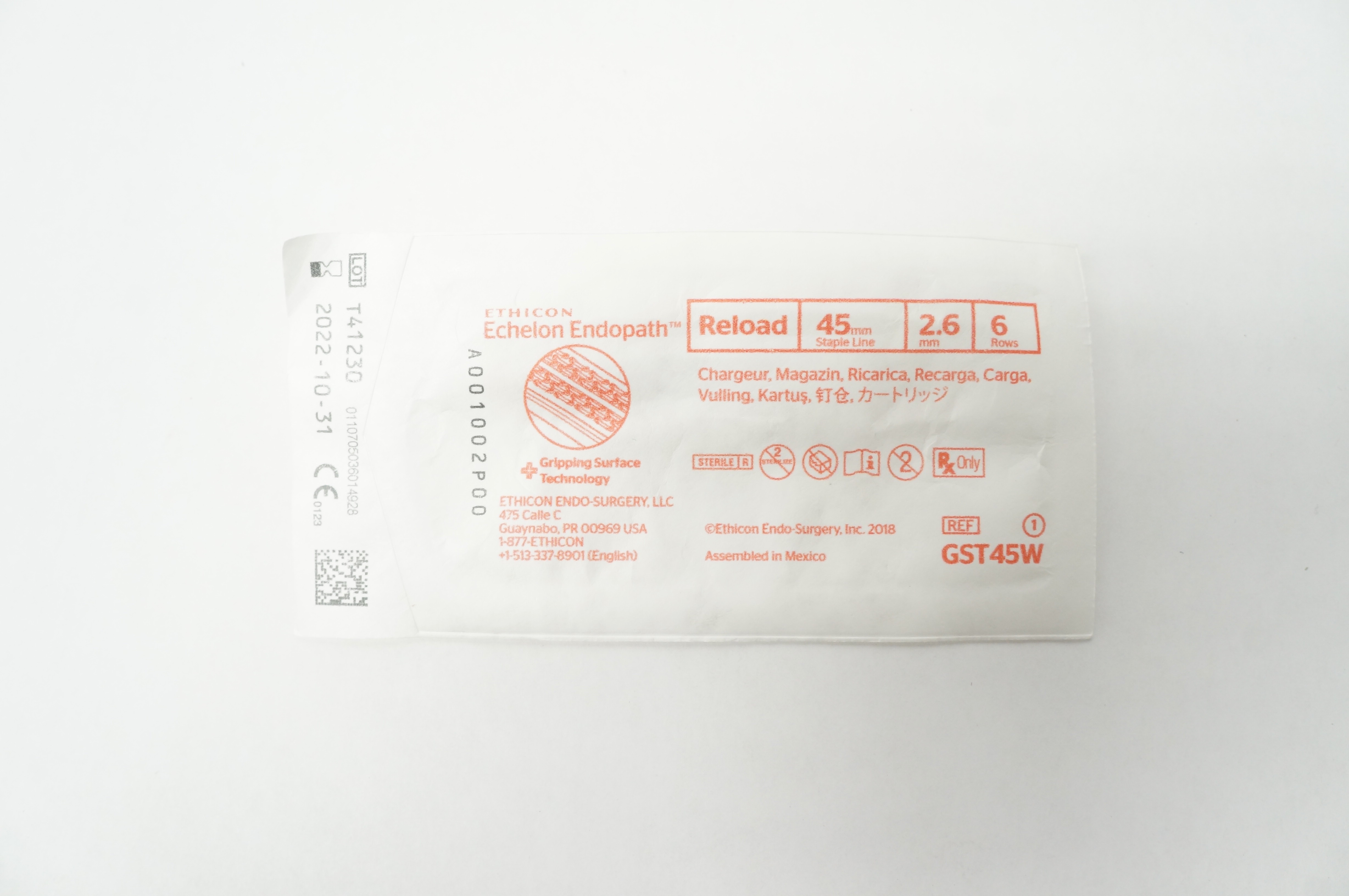 Ethicon GST45W Echelon Endopath Reload 45mm x 2.6mm 6 Rows