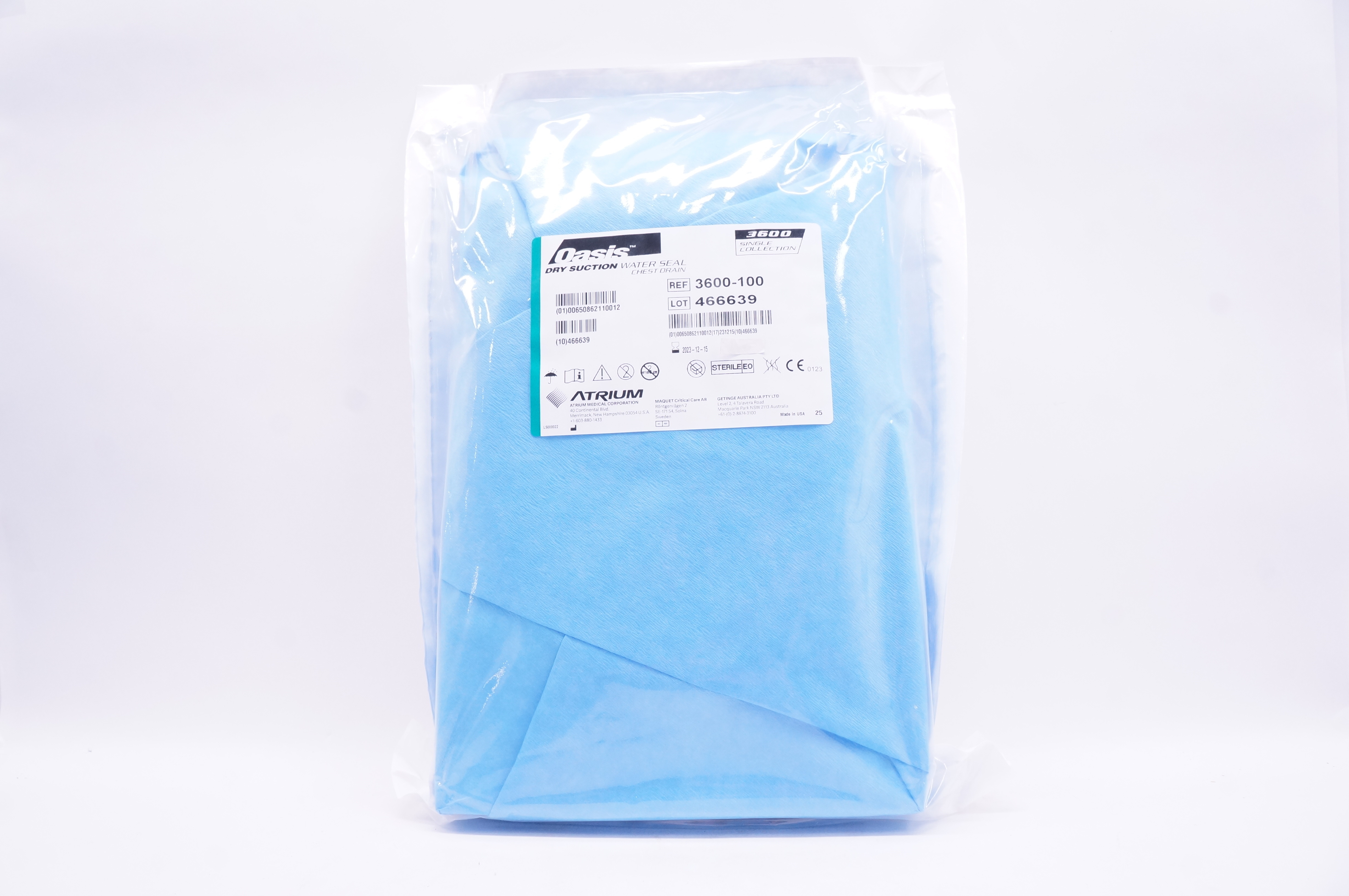 Atrium 3600-100 Oasis Dry Suction Water Seal Chest Drain