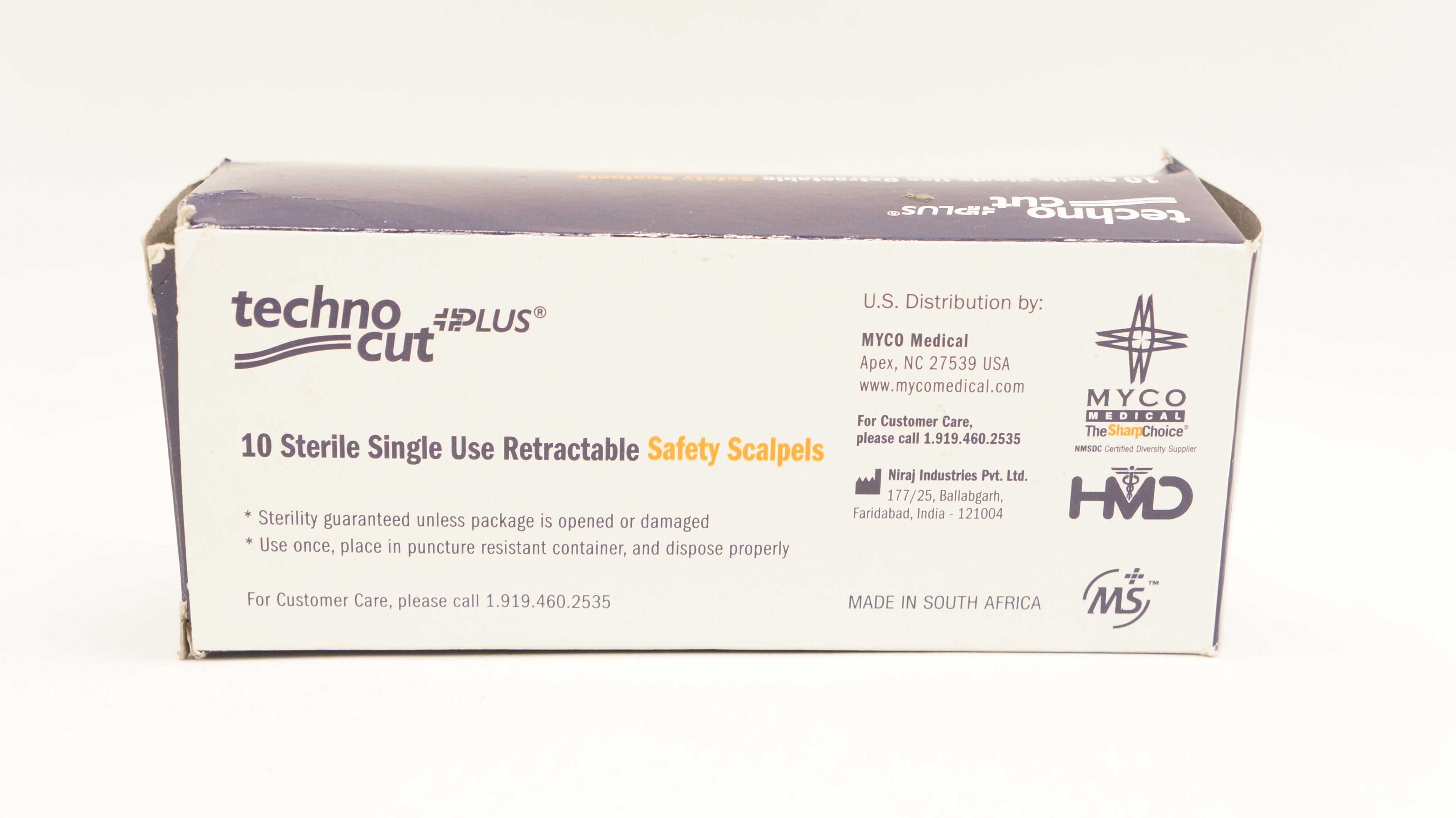 MYCO Medical 6008TR-15 Single Use Retractable Safety Scalpel  #15 - Box of 7