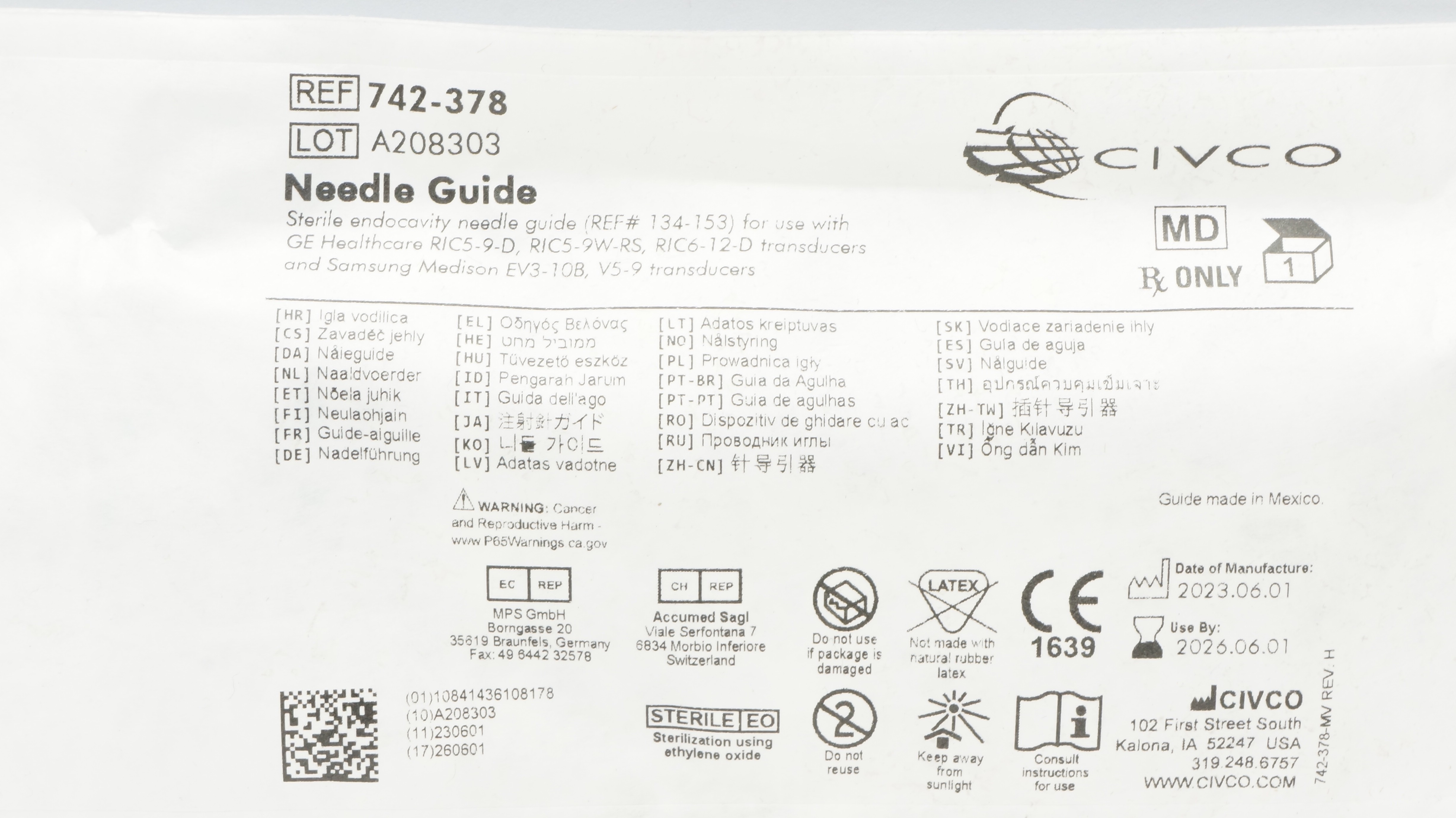 Civco 742-378 Ndle Guide