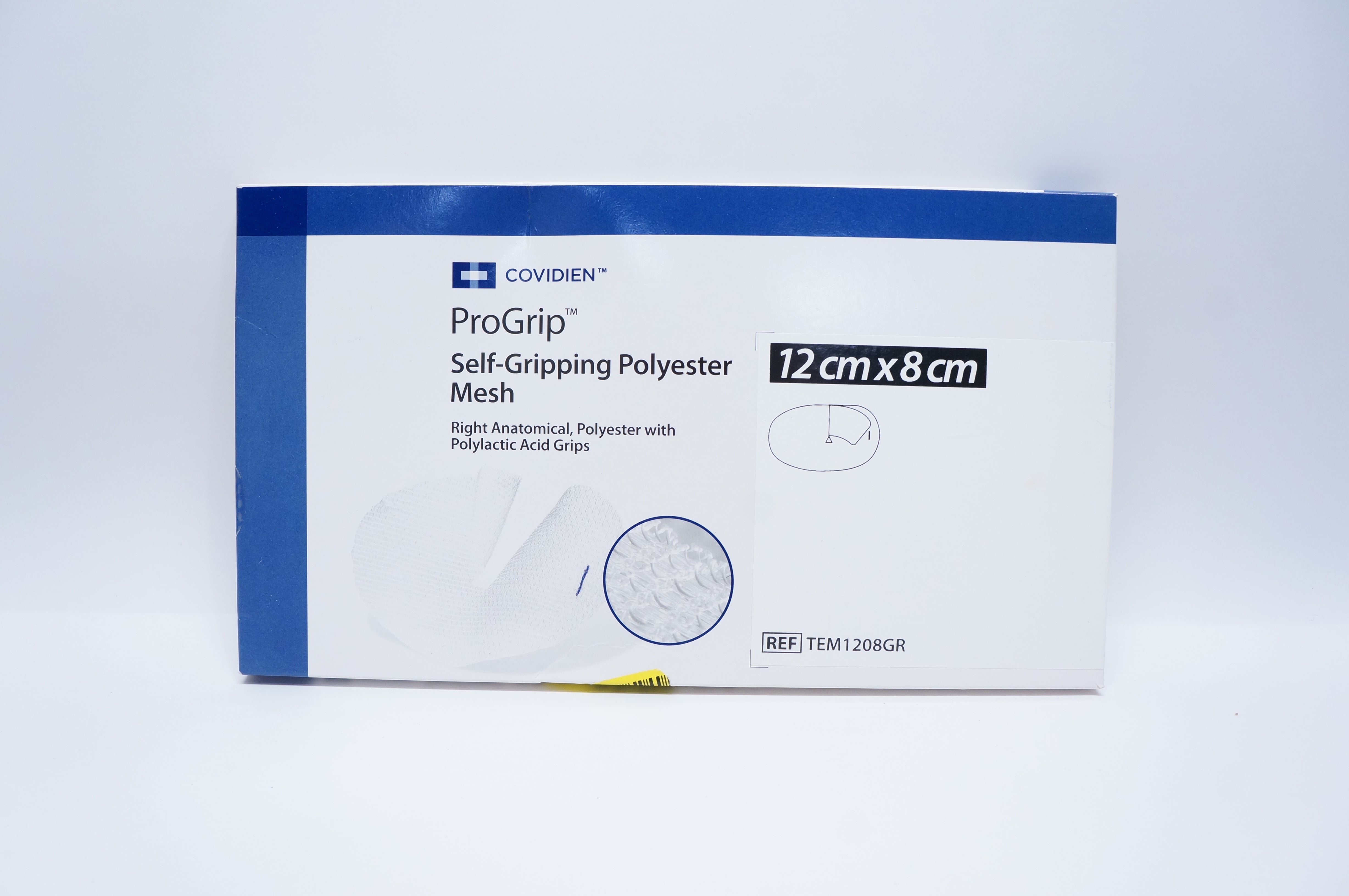 Covidien TEM1208GR ProGrip Self-Gripping Polyester Mesh 12cm x 8cm (x)