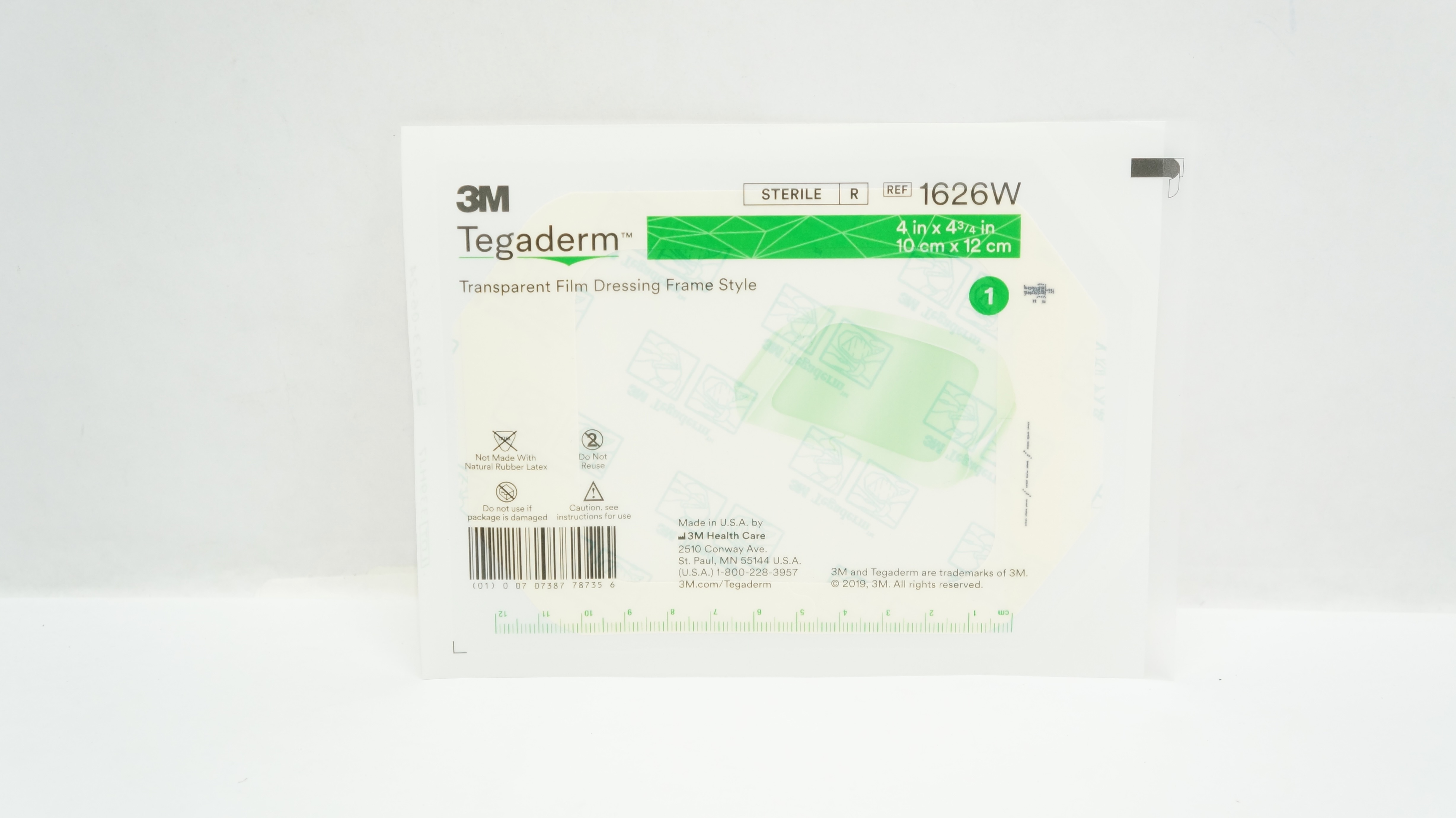 3M 1626W Tegaderm Transparent Film Dressing Frame Style 4inch x 4-3/4inch