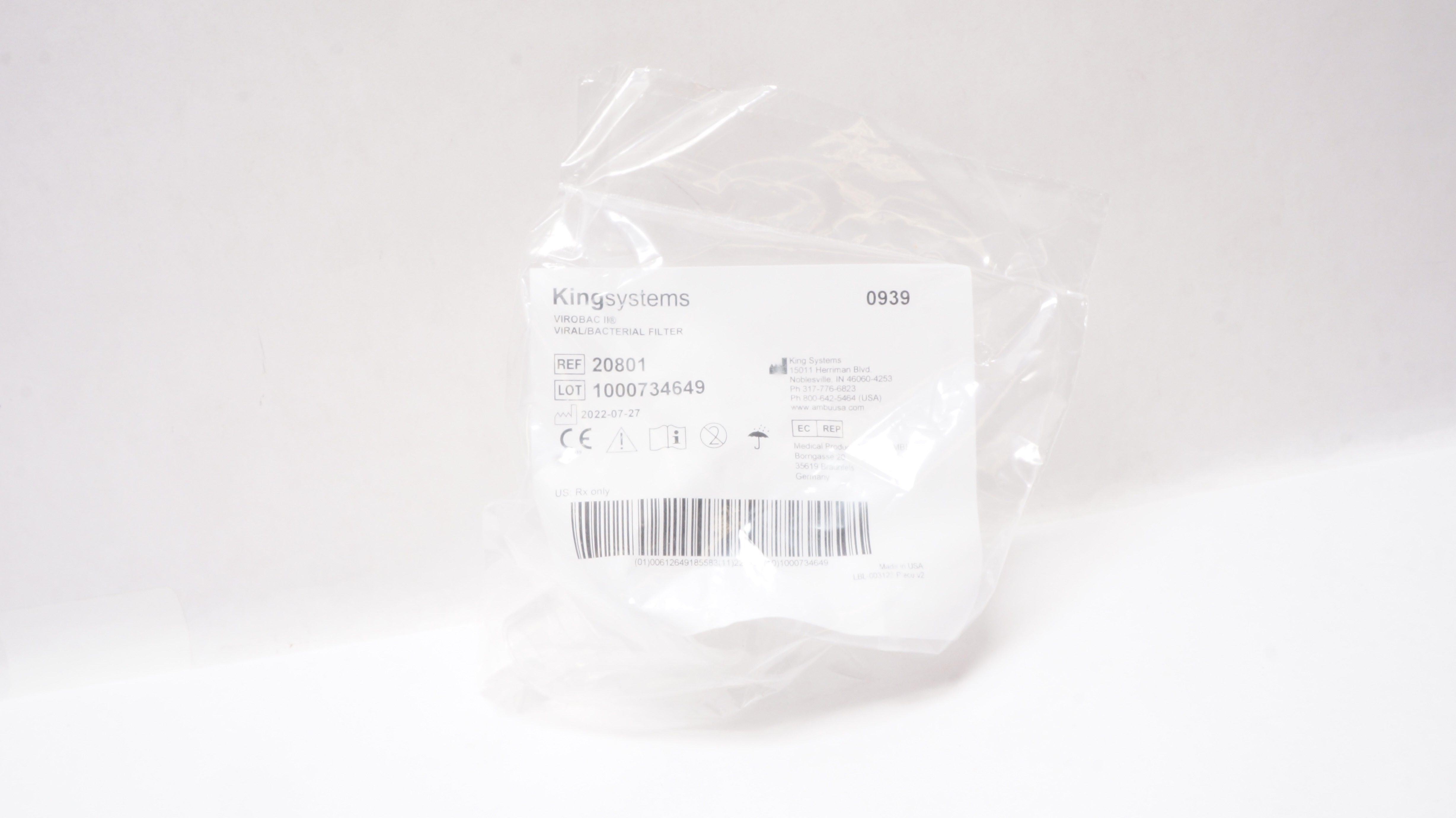 KingSystems 20801 Virobac II, Viral / Bacterial Filter