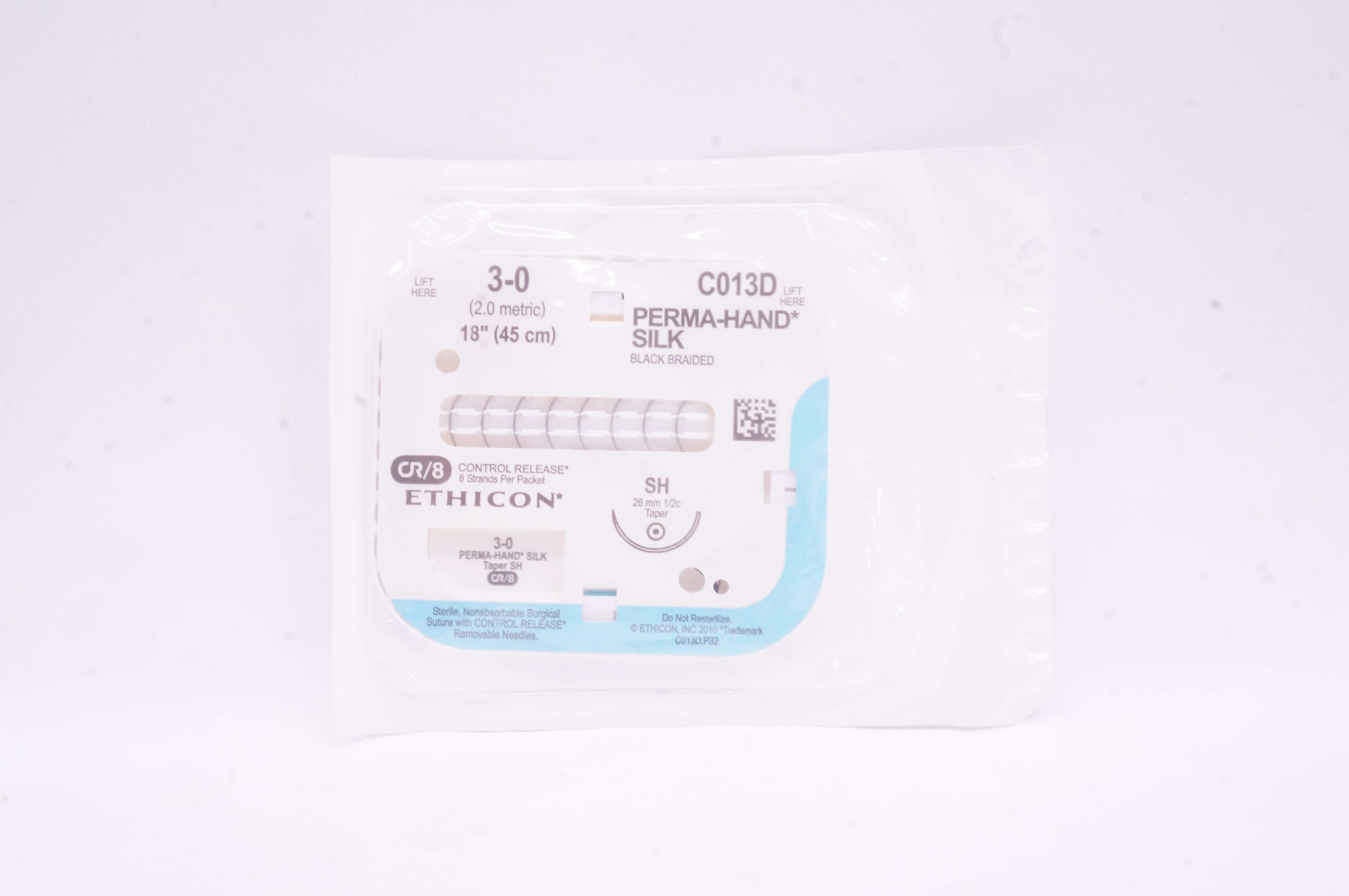 Ethicon C013D 3-0 Perma-Hand Silk Stre SH 26mm 1/2c Taper, 18 inch CR/8 (x)